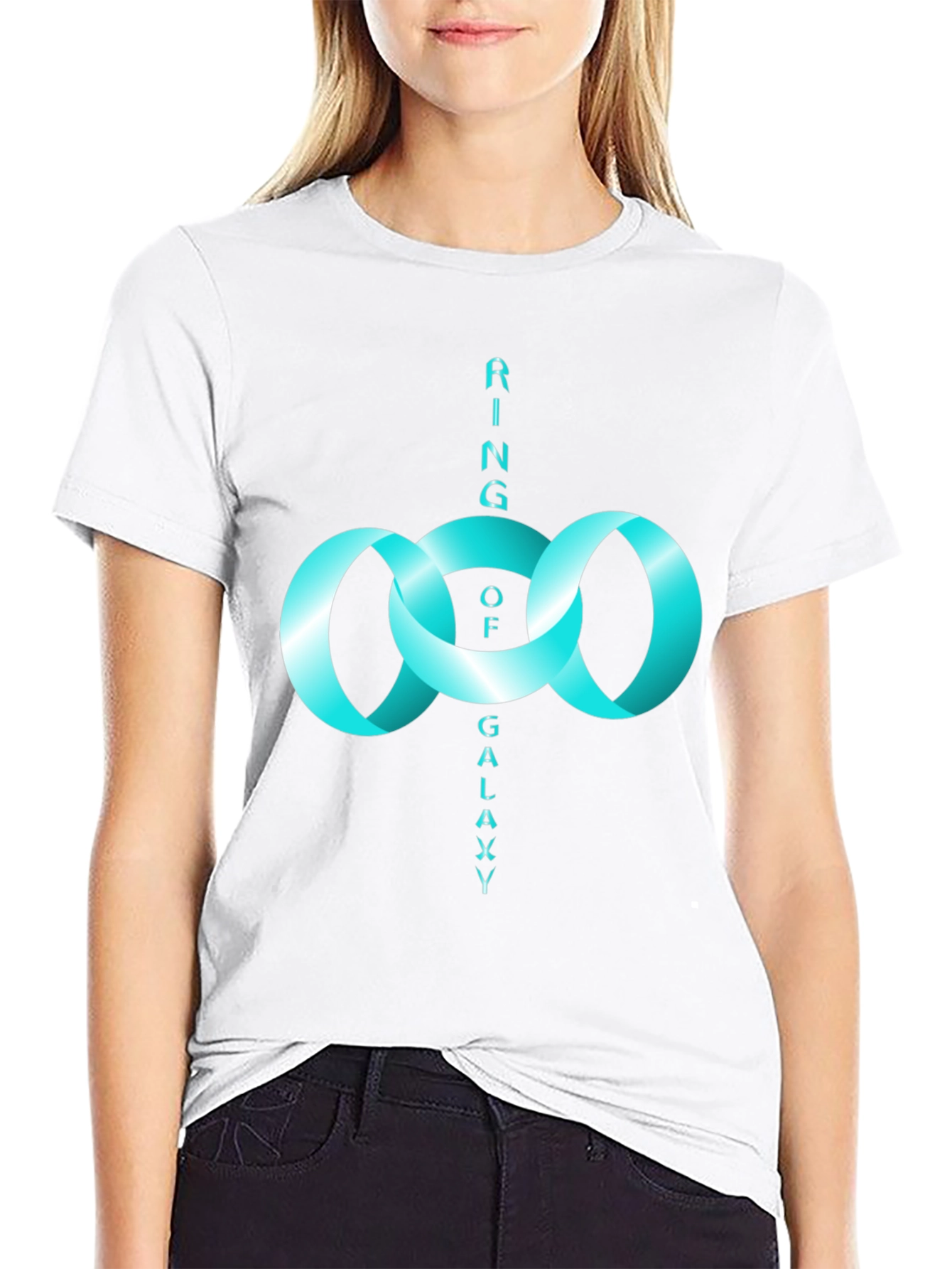 Ring of Galaxy Black T-Shirt - Modern Design