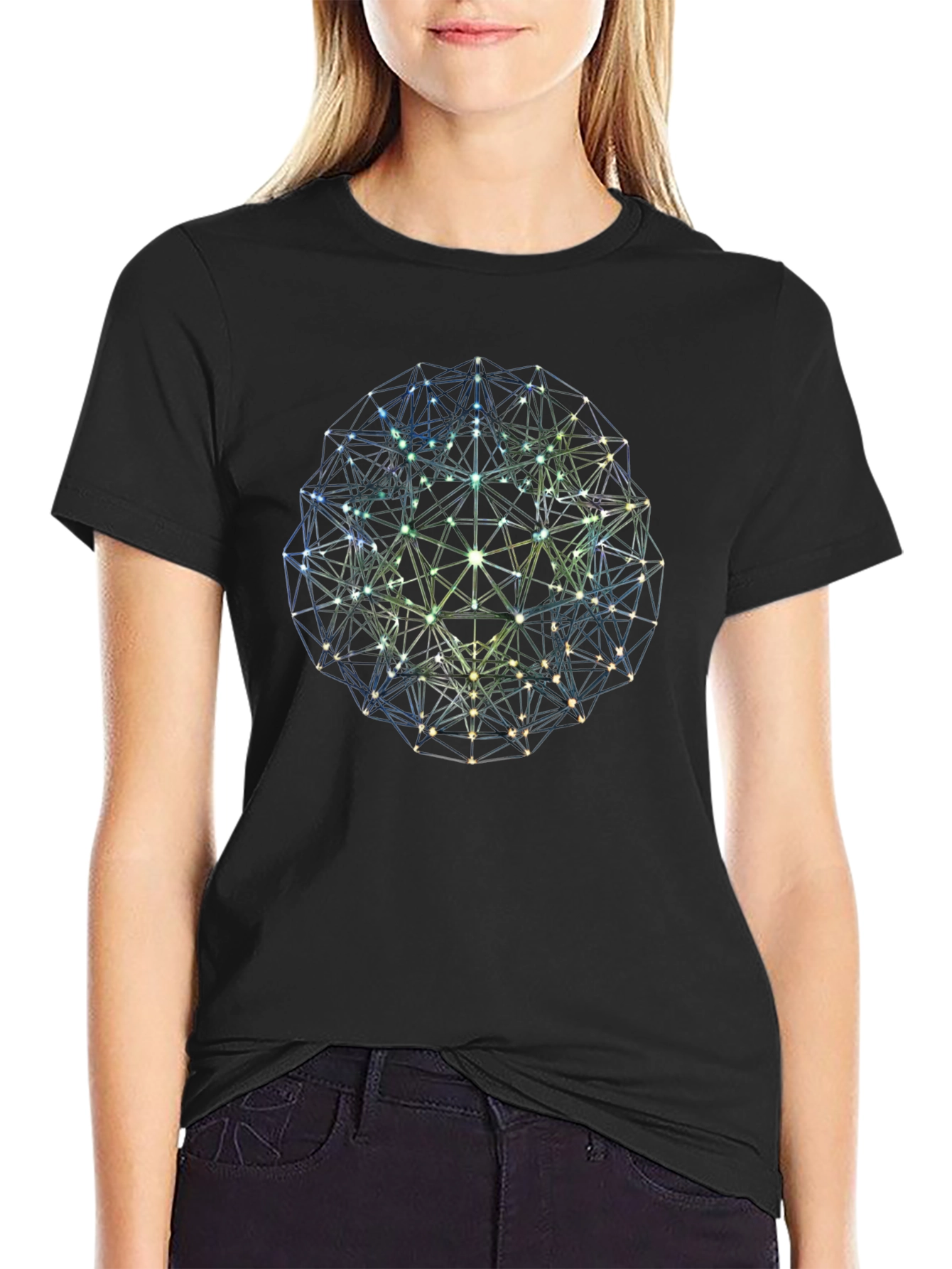 Geometric Sphere Graphic Tee - Modern Design