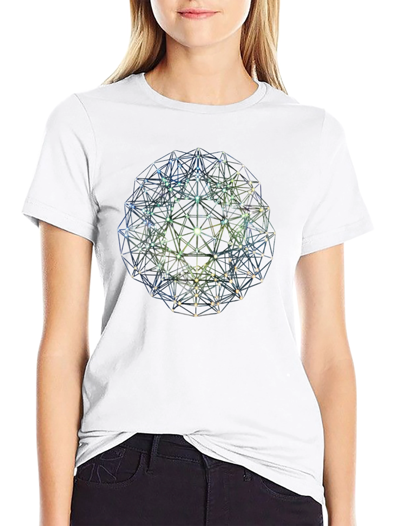 Geometric Sphere Graphic Tee - Modern Design
