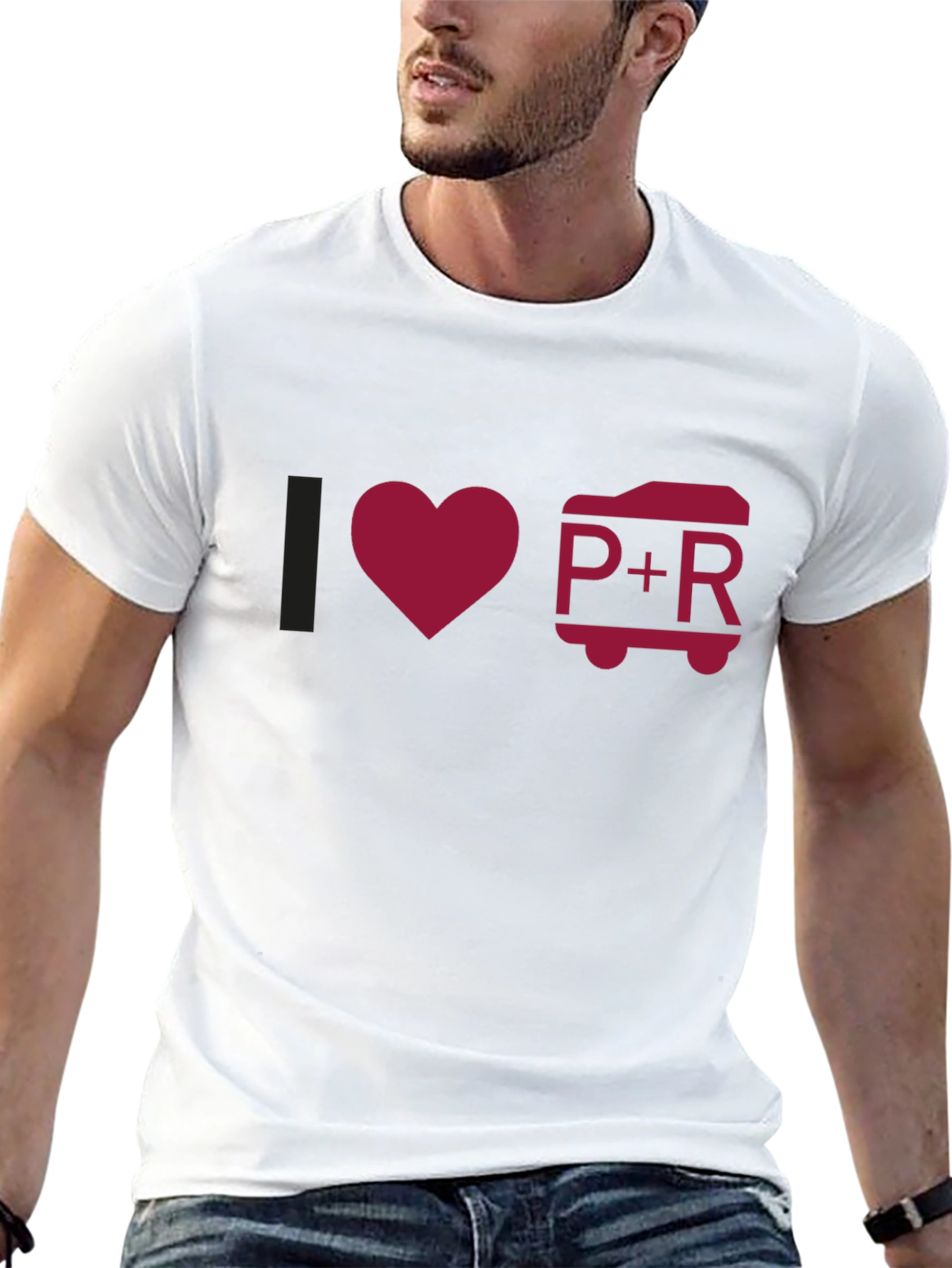 I Love P+R Black T-Shirt