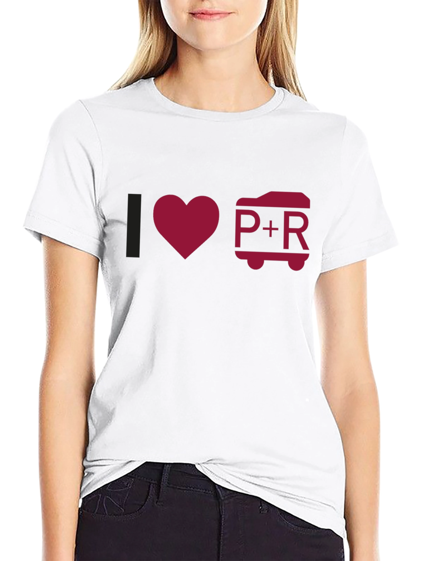 I Love P+R Black T-Shirt
