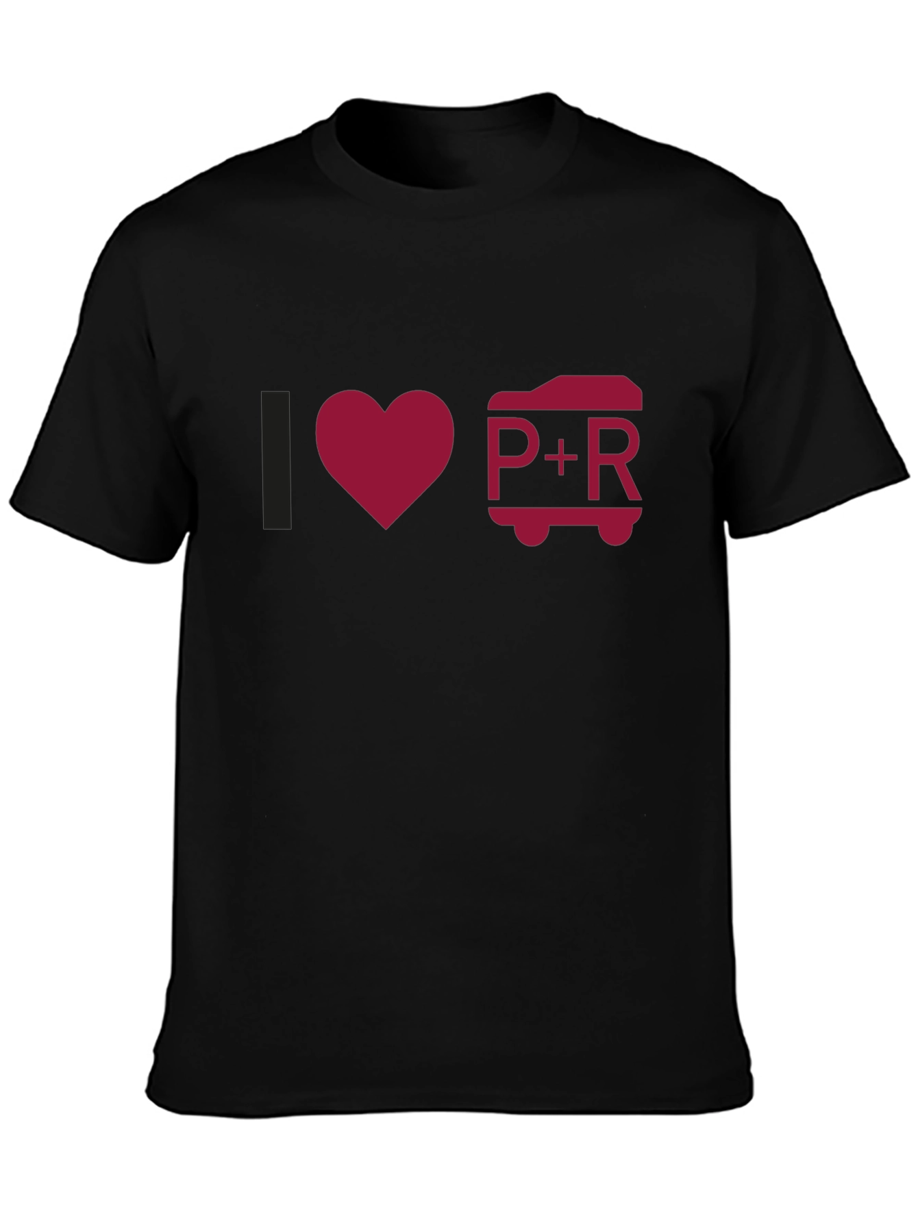 I Love P+R Black T-Shirt