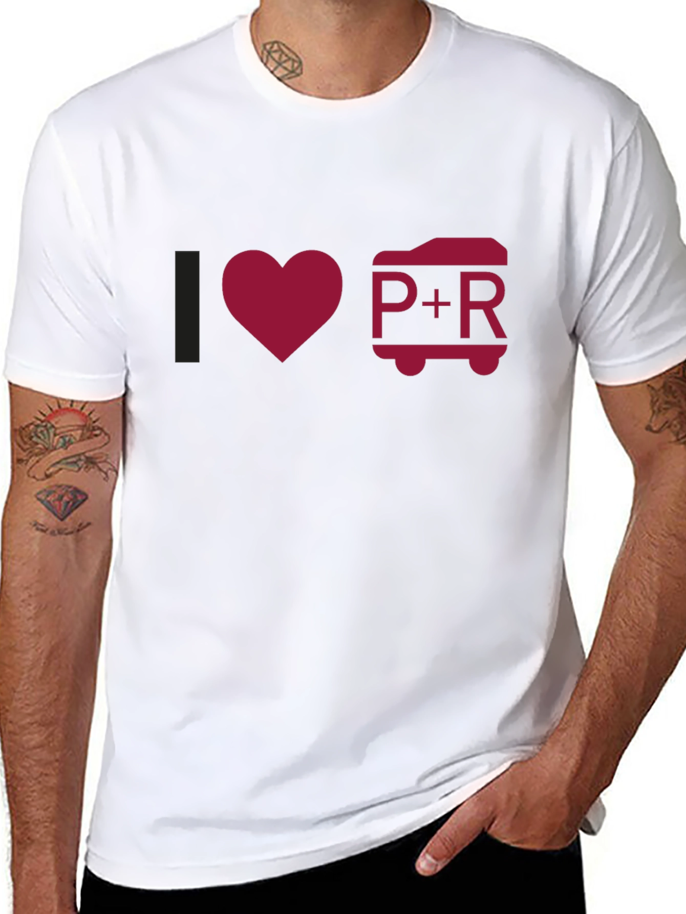 I Love P+R Black T-Shirt