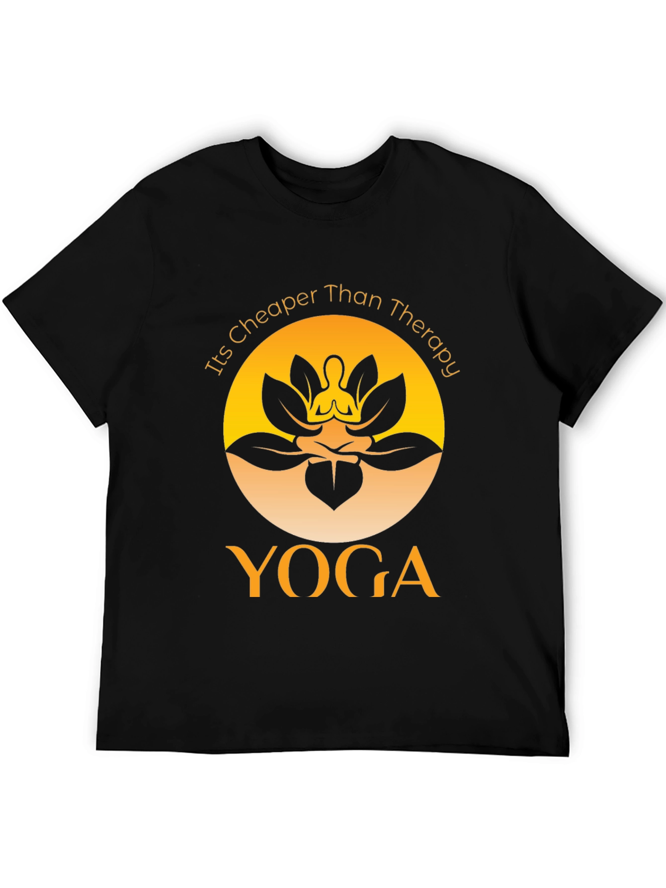 Yoga Cheaper Than Therapy Black Graphic Tee