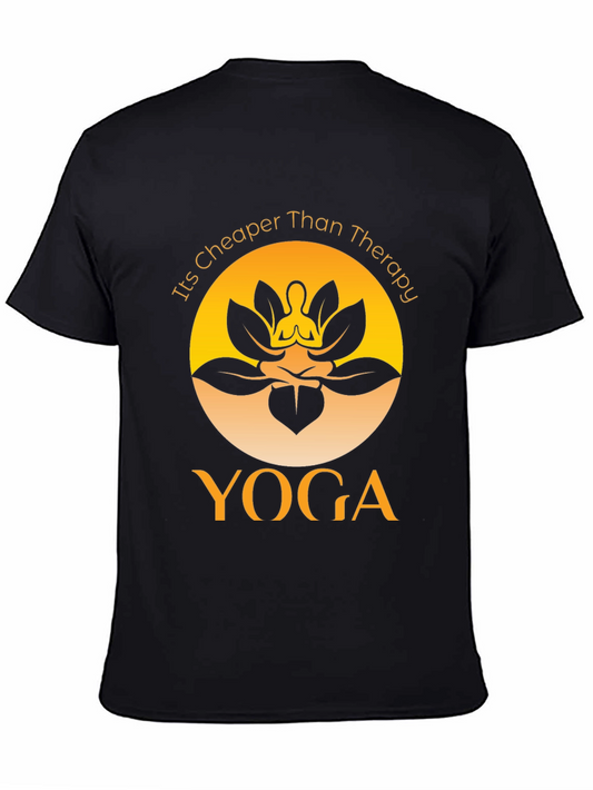 Yoga Cheaper Than Therapy Black Graphic Tee