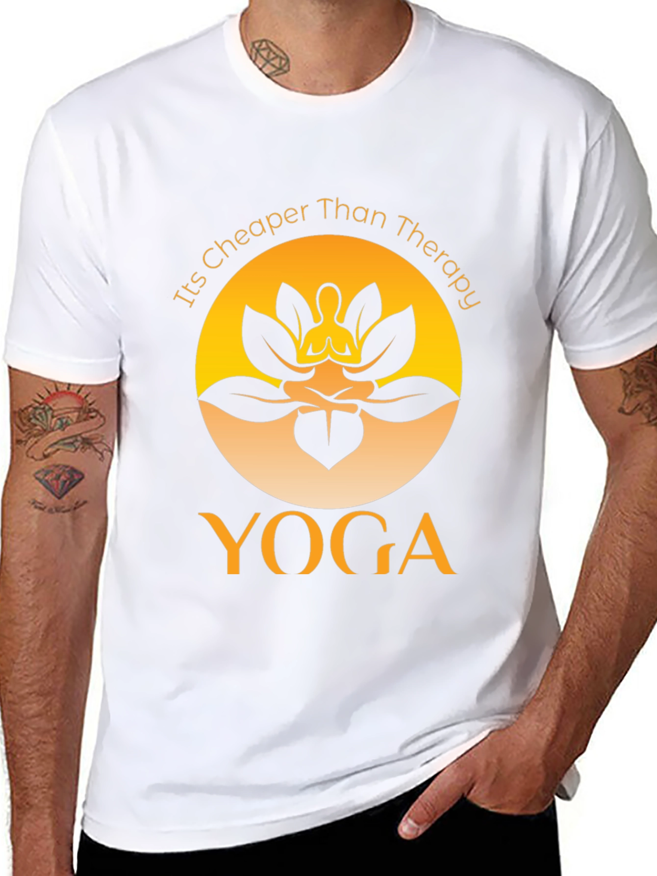 Yoga Cheaper Than Therapy Black Graphic Tee