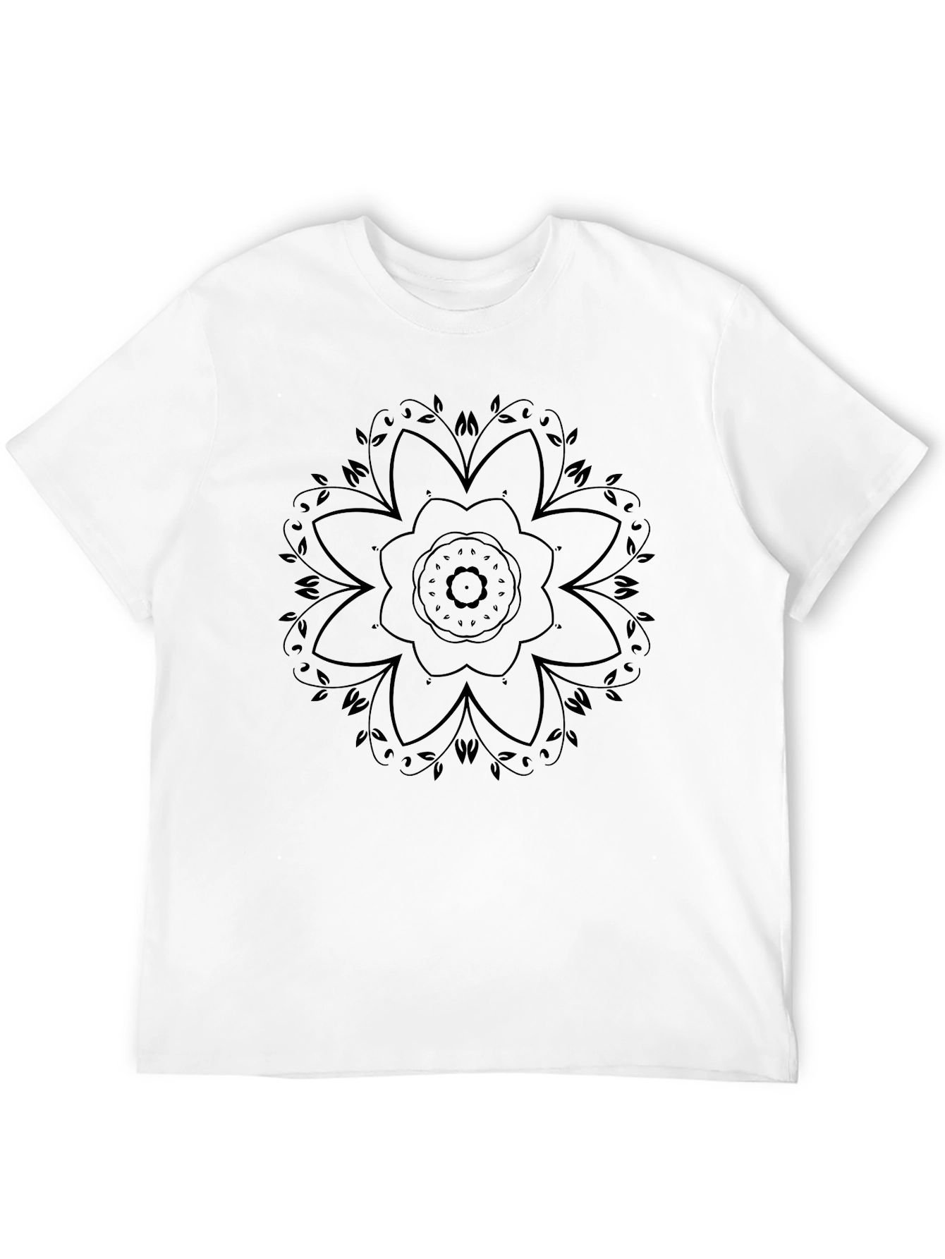 Black Mandala Graphic Tee - Modern Casual Comfort