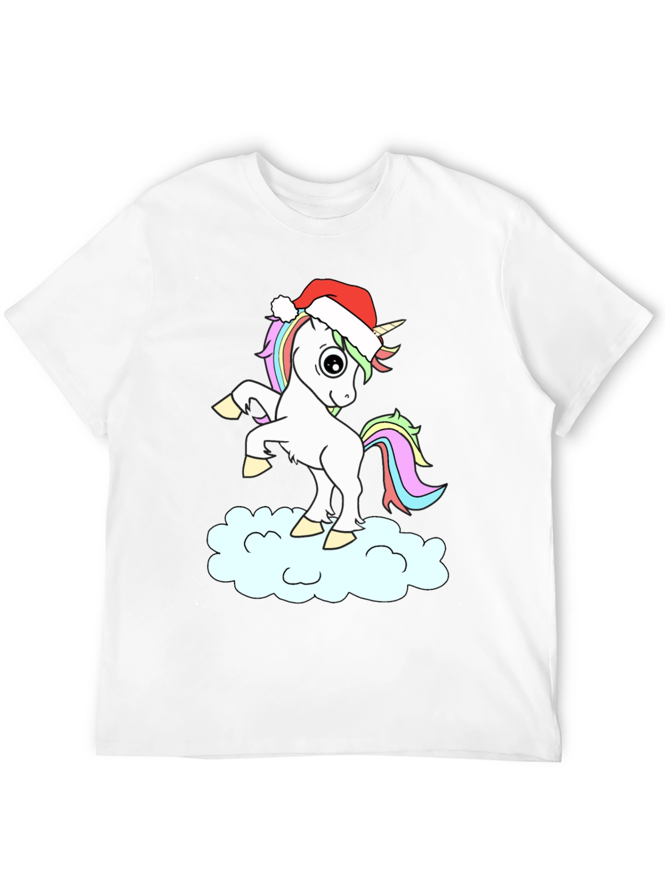 Unicorn Santa Hat T-Shirt