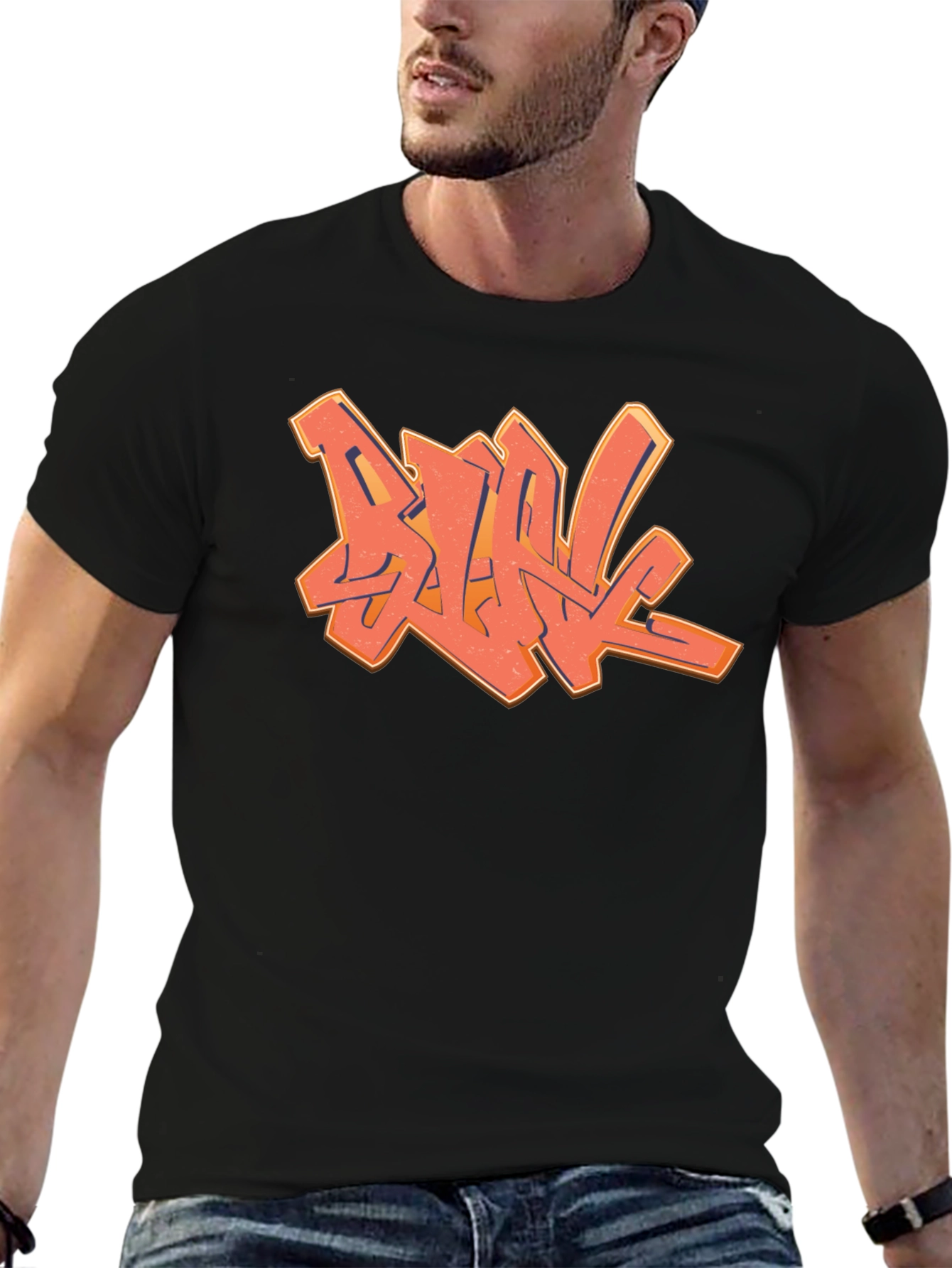 Cool Graffiti Design Black T-Shirt