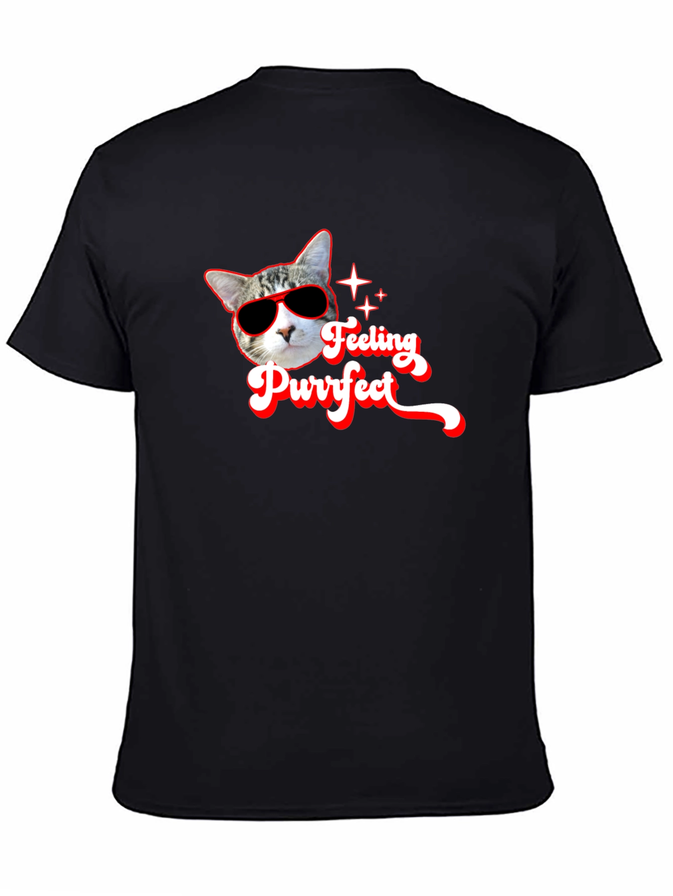 Feeling Purrfect Black T-Shirt