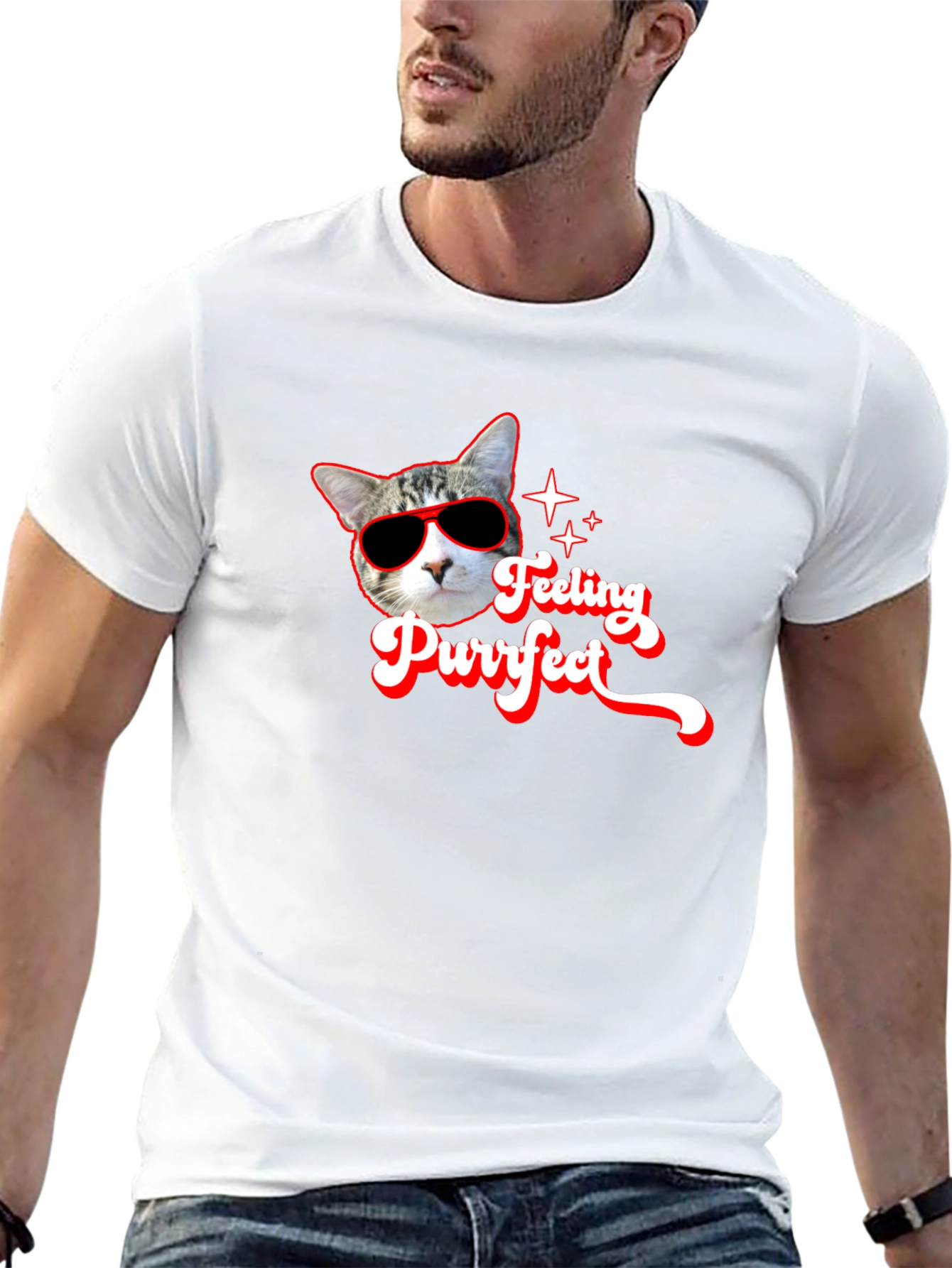 Feeling Purrfect Black T-Shirt