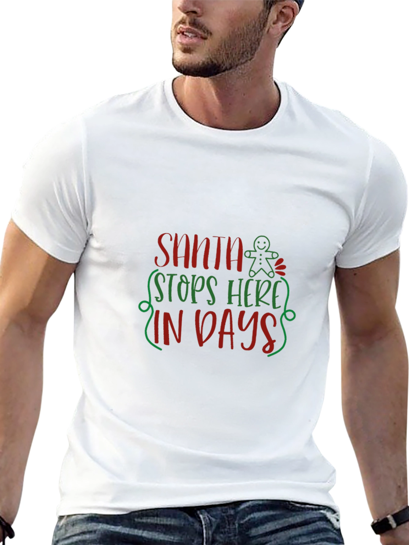 Festive Santa Stops Here T-Shirt