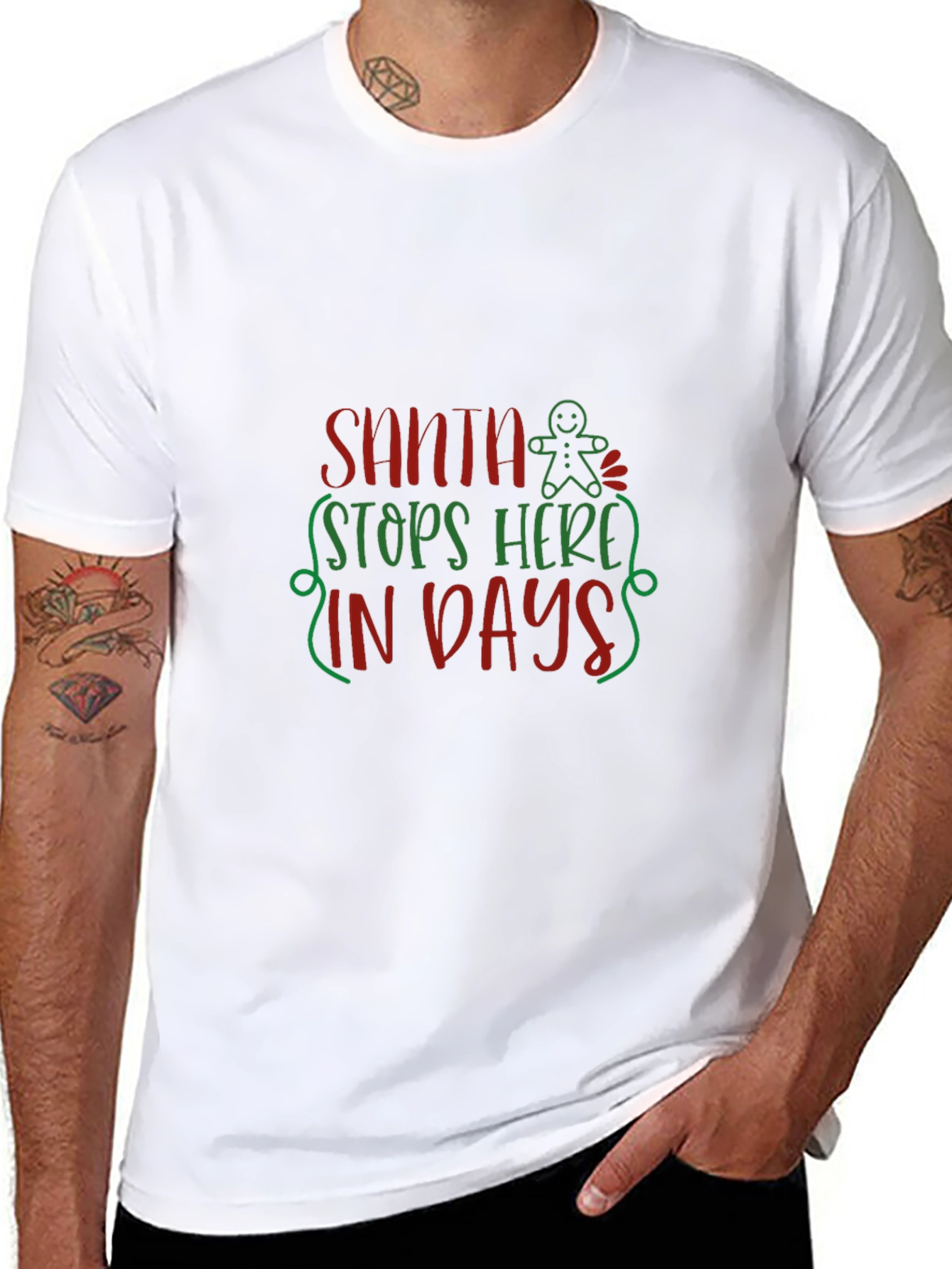 Festive Santa Stops Here T-Shirt