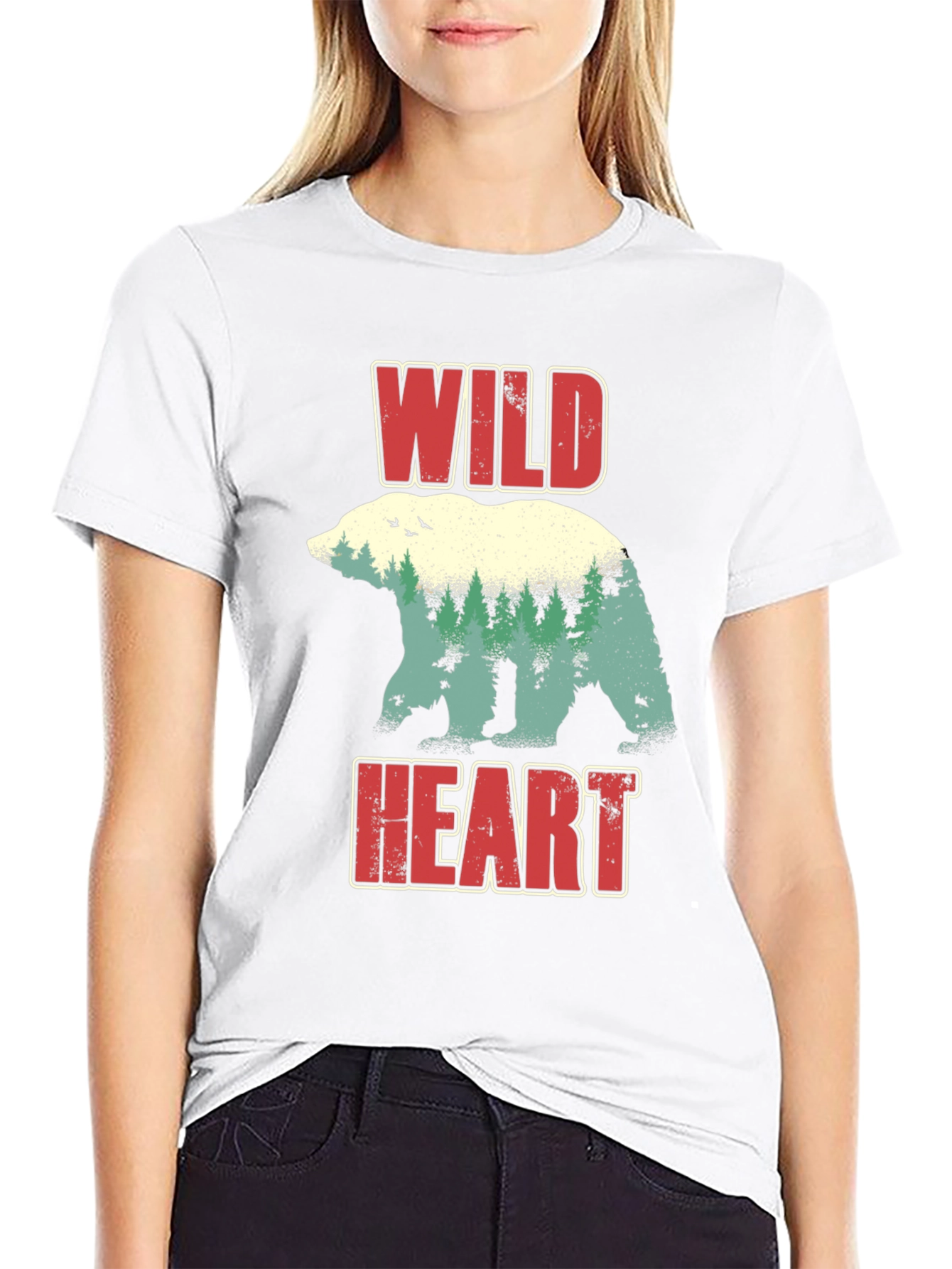Wild Heart Bear Nature Graphic T-Shirt