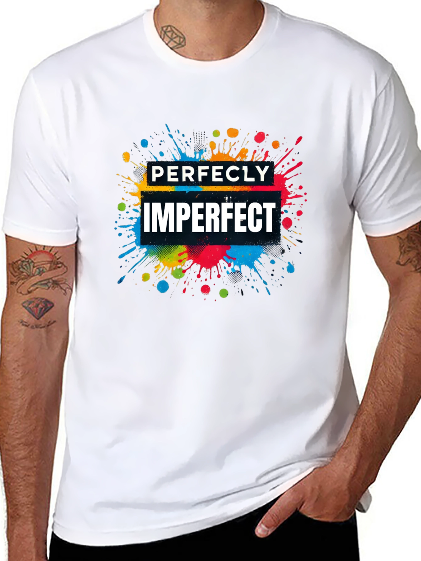 Perfectly Imperfect Graphic T-Shirt - Stylish Black Tee