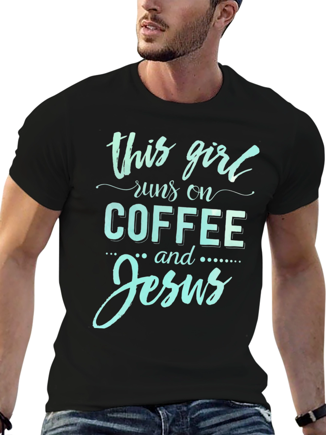 This Girl Runs on Coffee and Jesus Tee