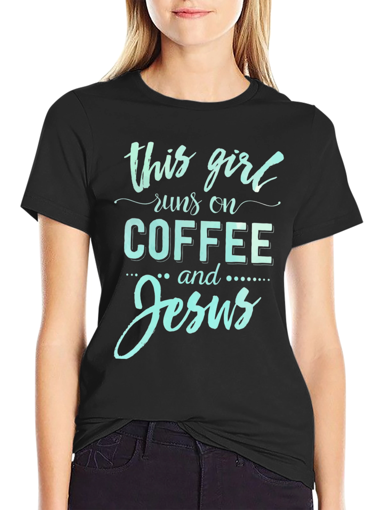 This Girl Runs on Coffee and Jesus Tee