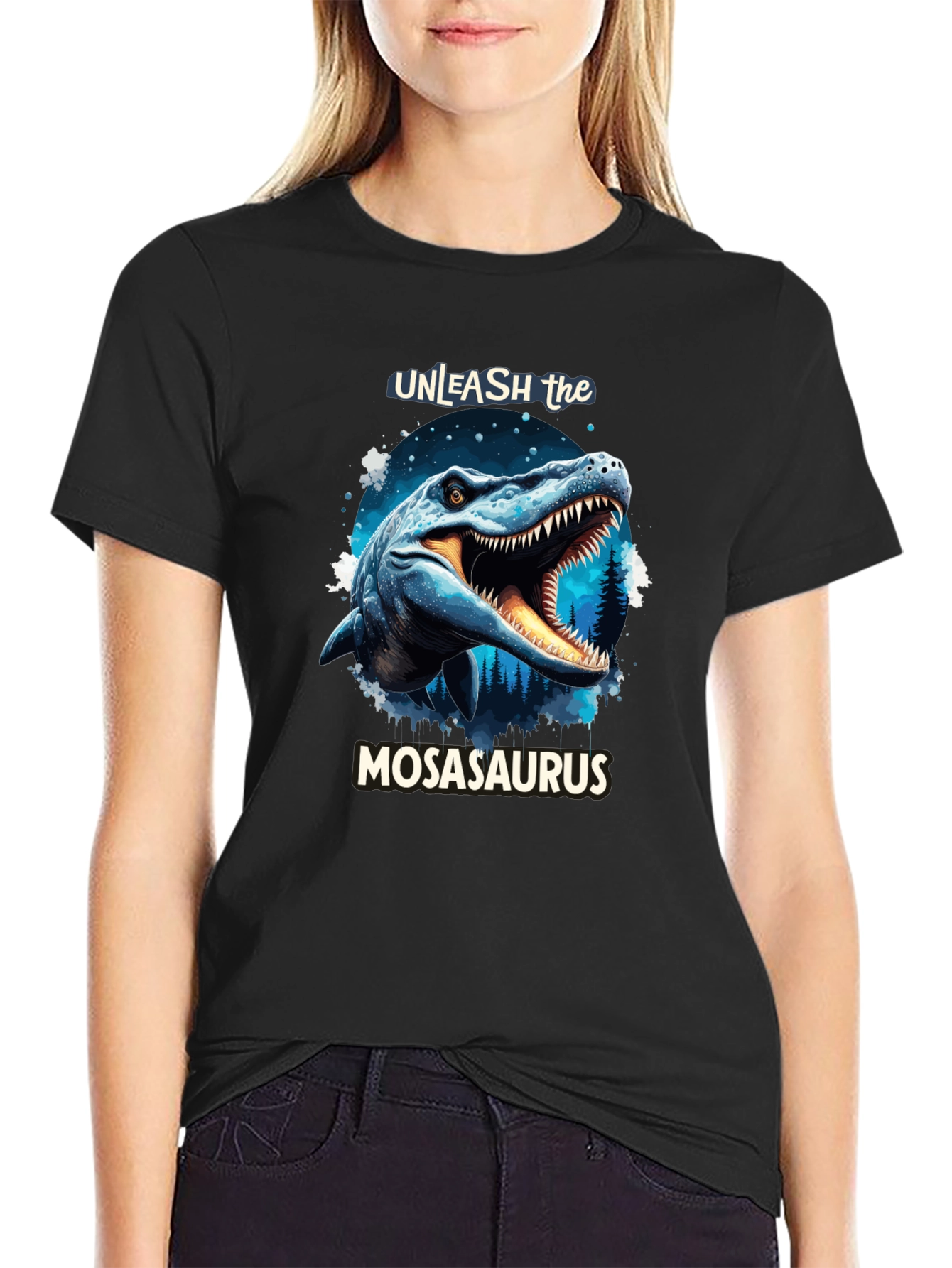 Unleash the Mosasaurus Black T-Shirt