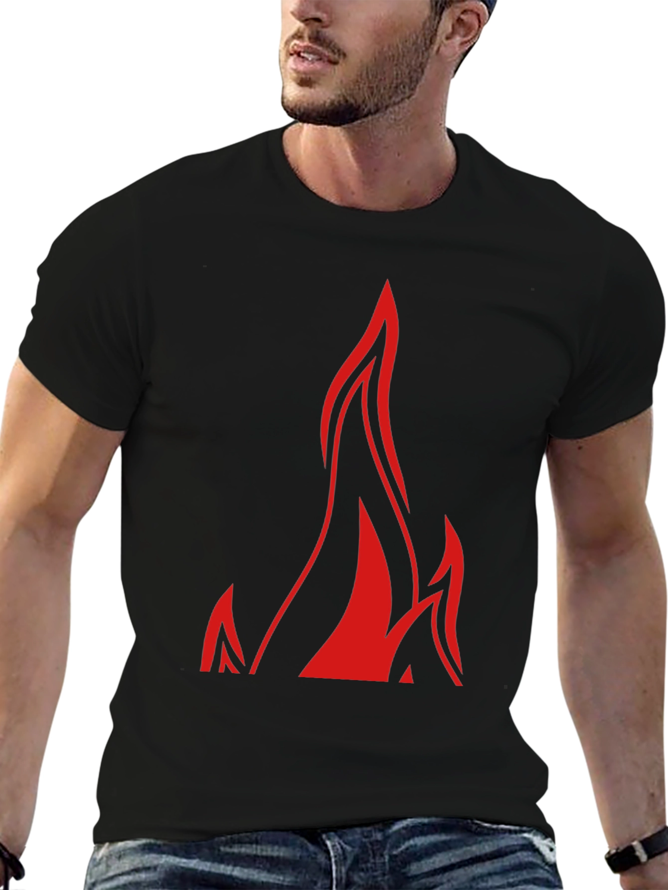 Flame Graphic Black T-Shirt