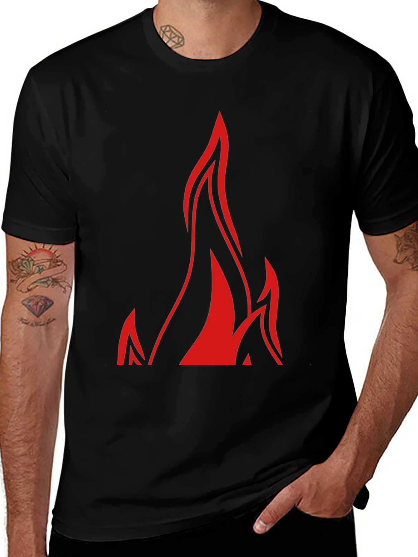 Flame Graphic Black T-Shirt