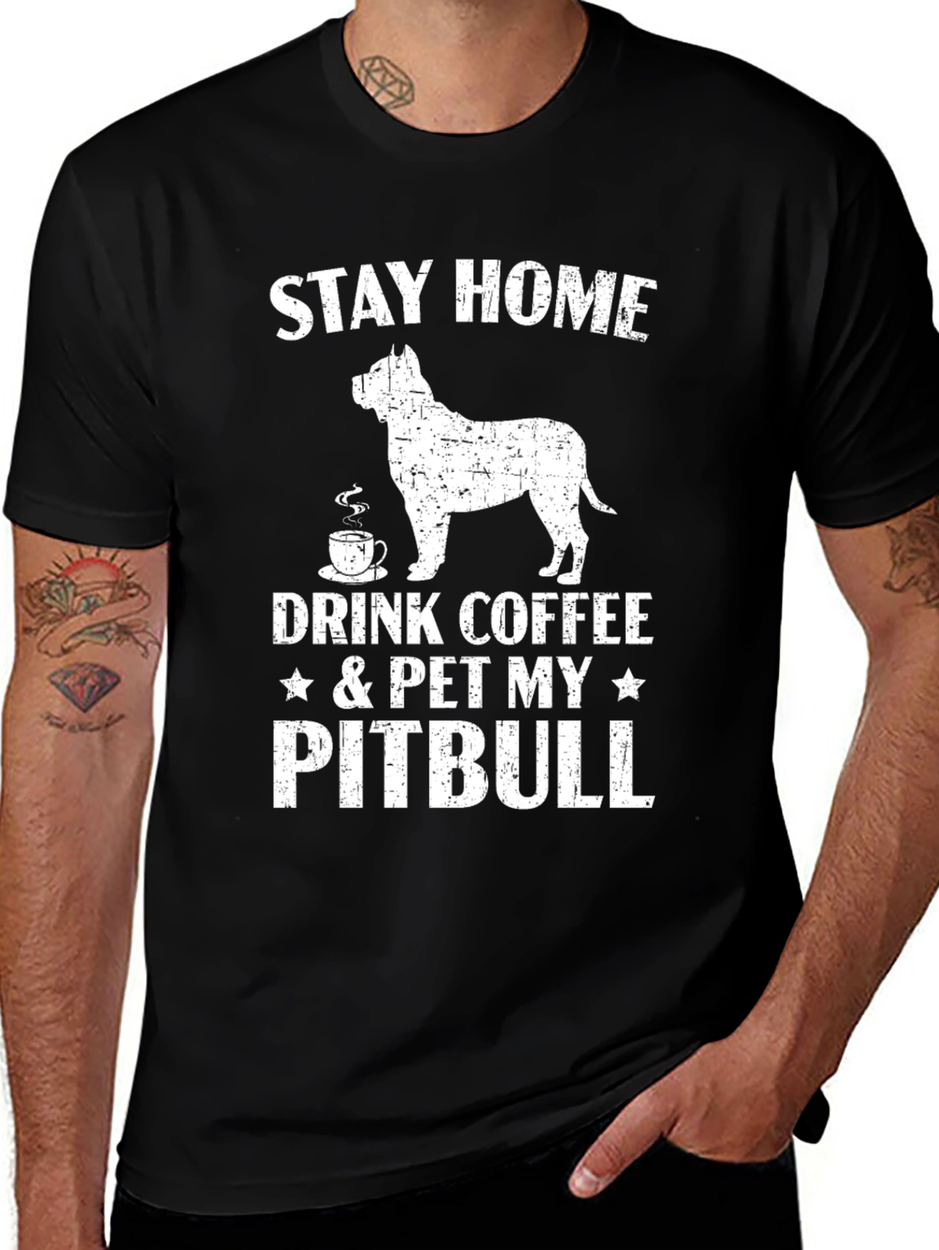 Stay Home Pitbull Coffee T-Shirt