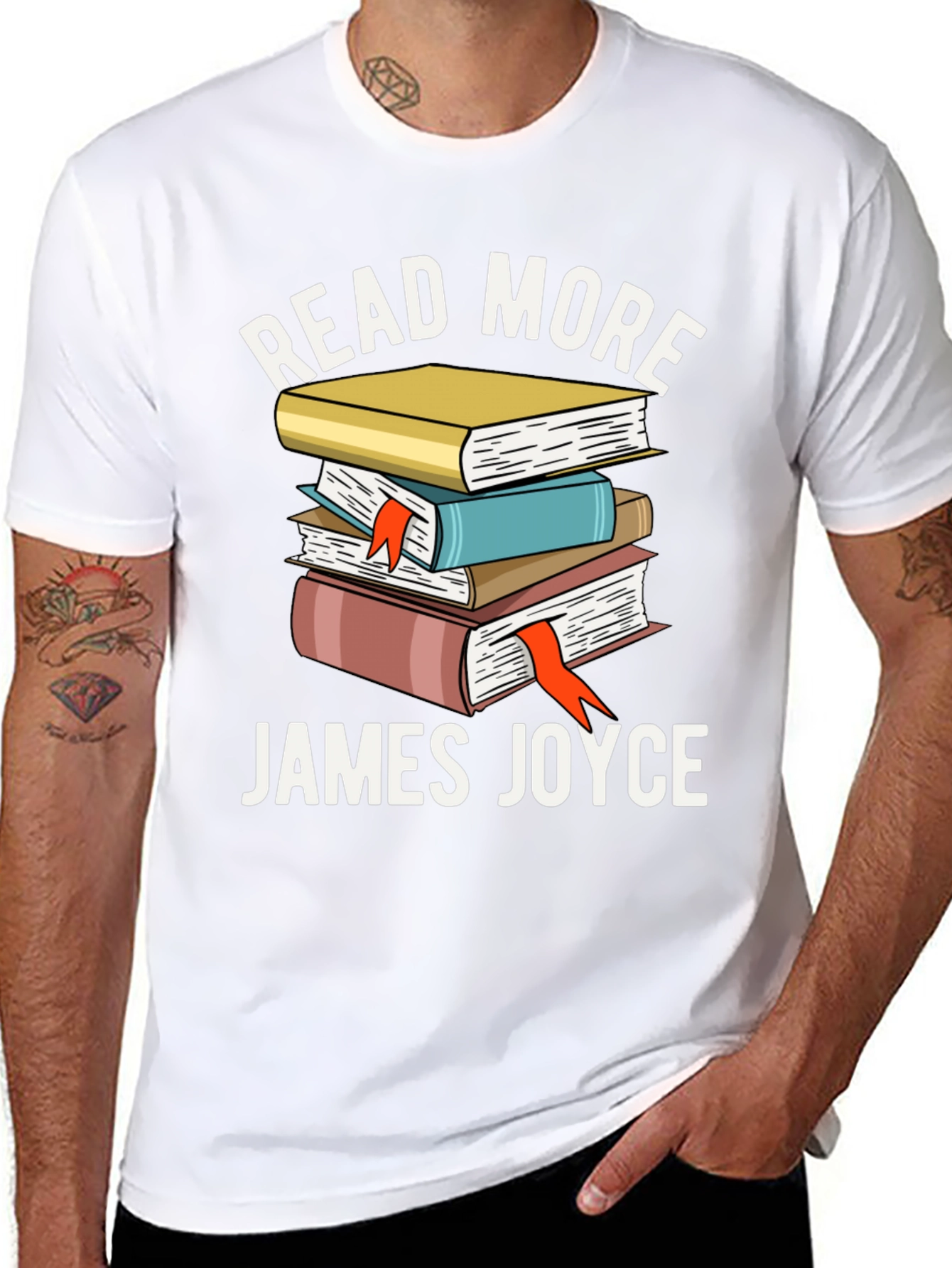 Read More James Joyce Stacked Books T-Shirt