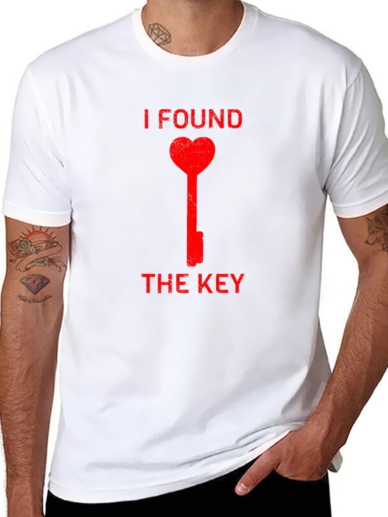 I Found the Key Heart Graphic Black T-Shirt