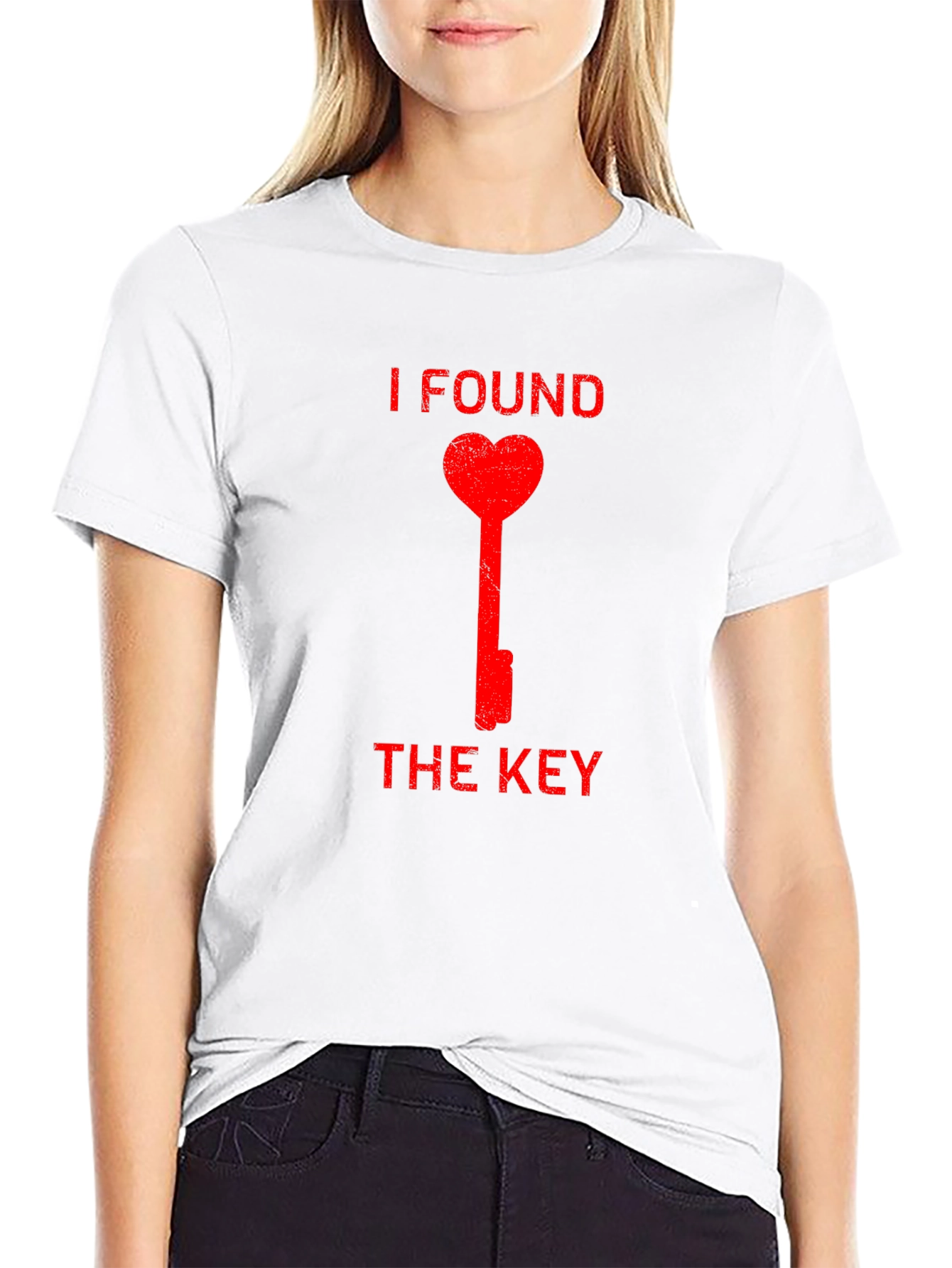 I Found the Key Heart Graphic Black T-Shirt