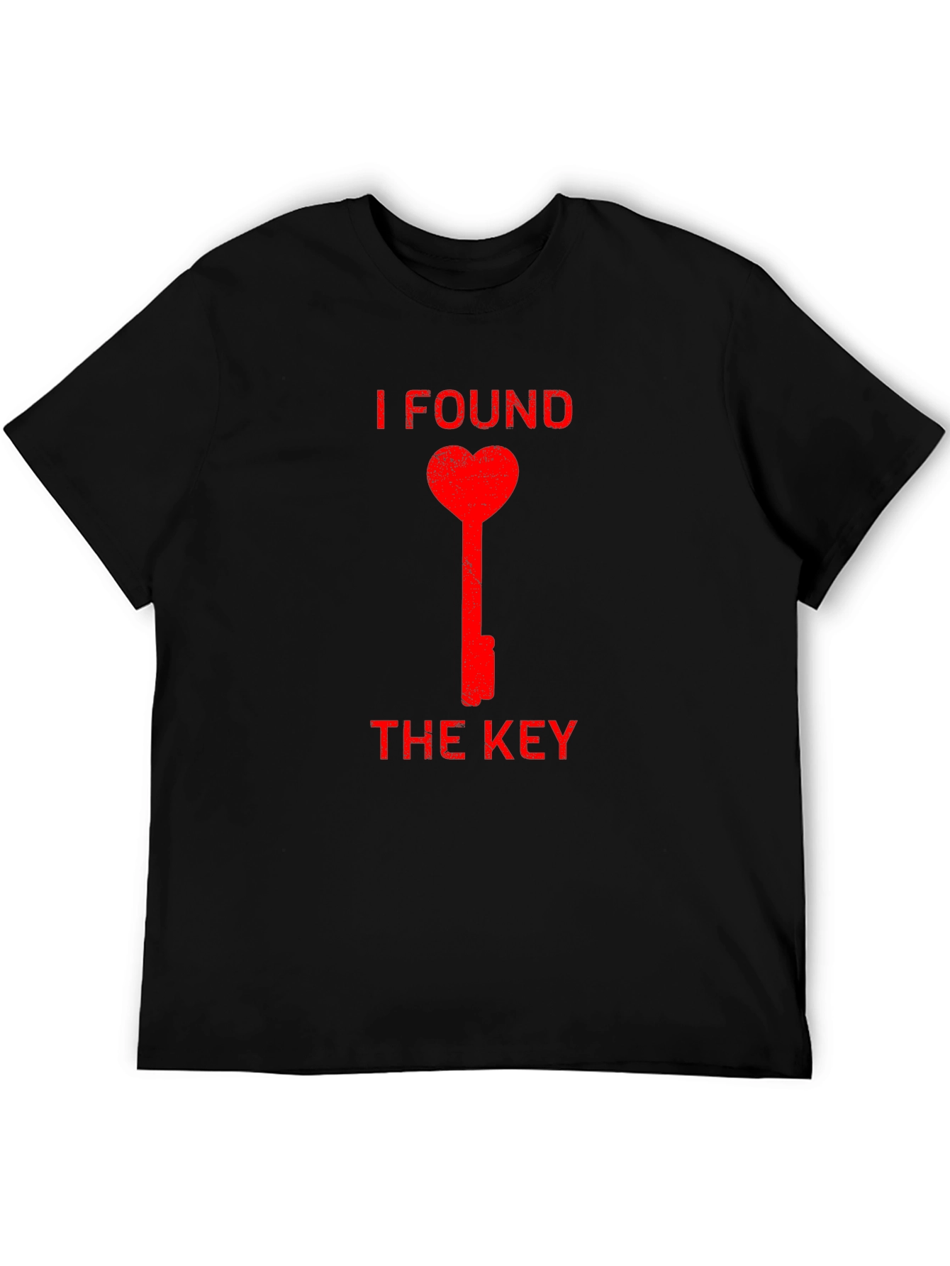 I Found the Key Heart Graphic Black T-Shirt