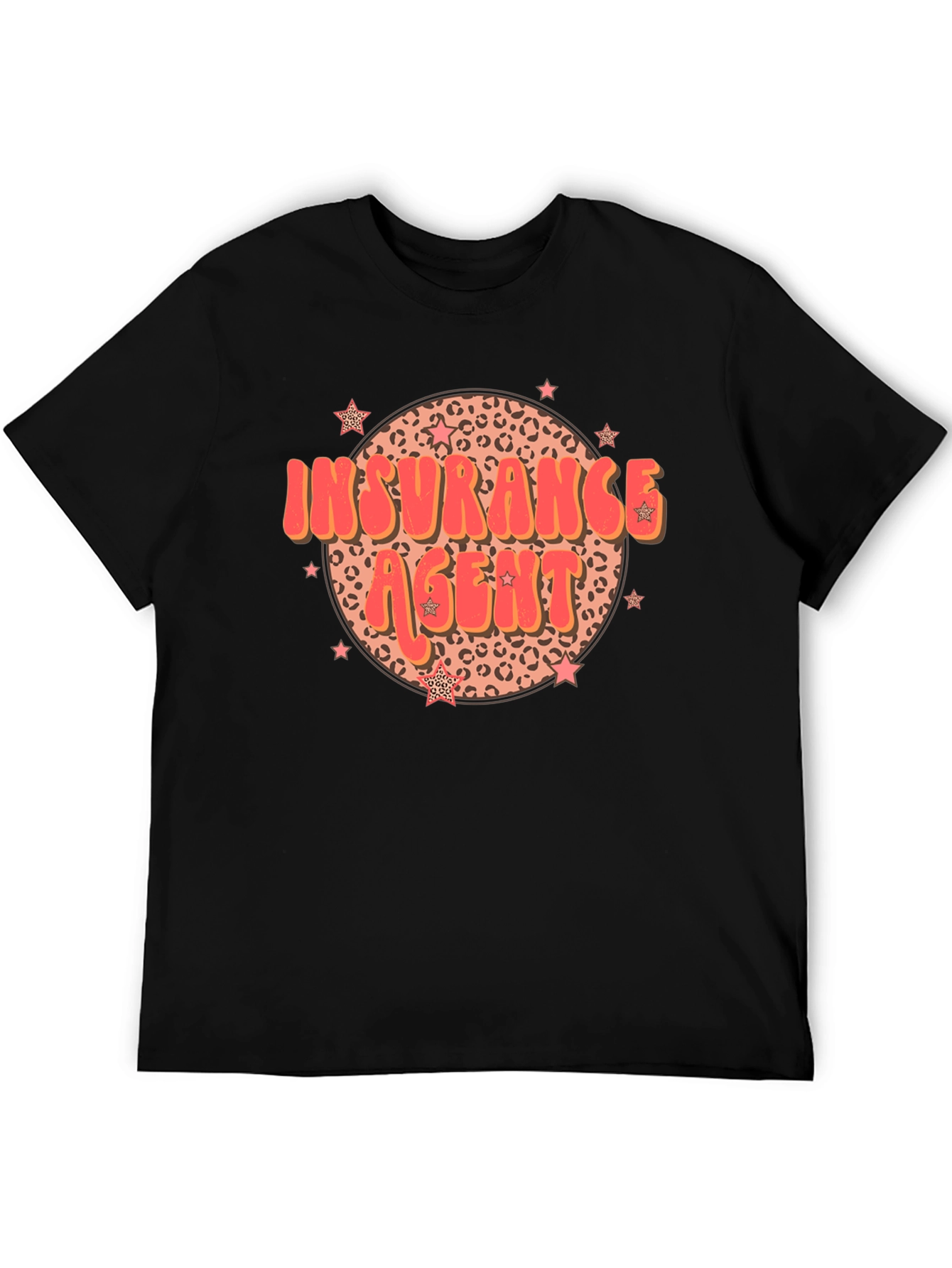 Insurance Agent T-Shirt Retro Leopard Print Star Design