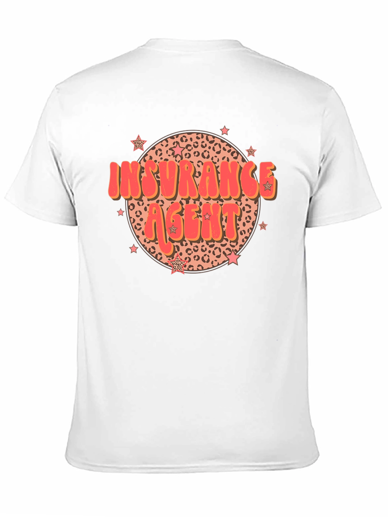 Insurance Agent T-Shirt Retro Leopard Print Star Design