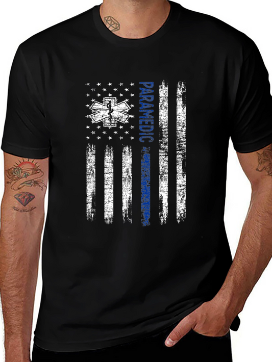 Paramedic American Flag Graphic T-Shirt