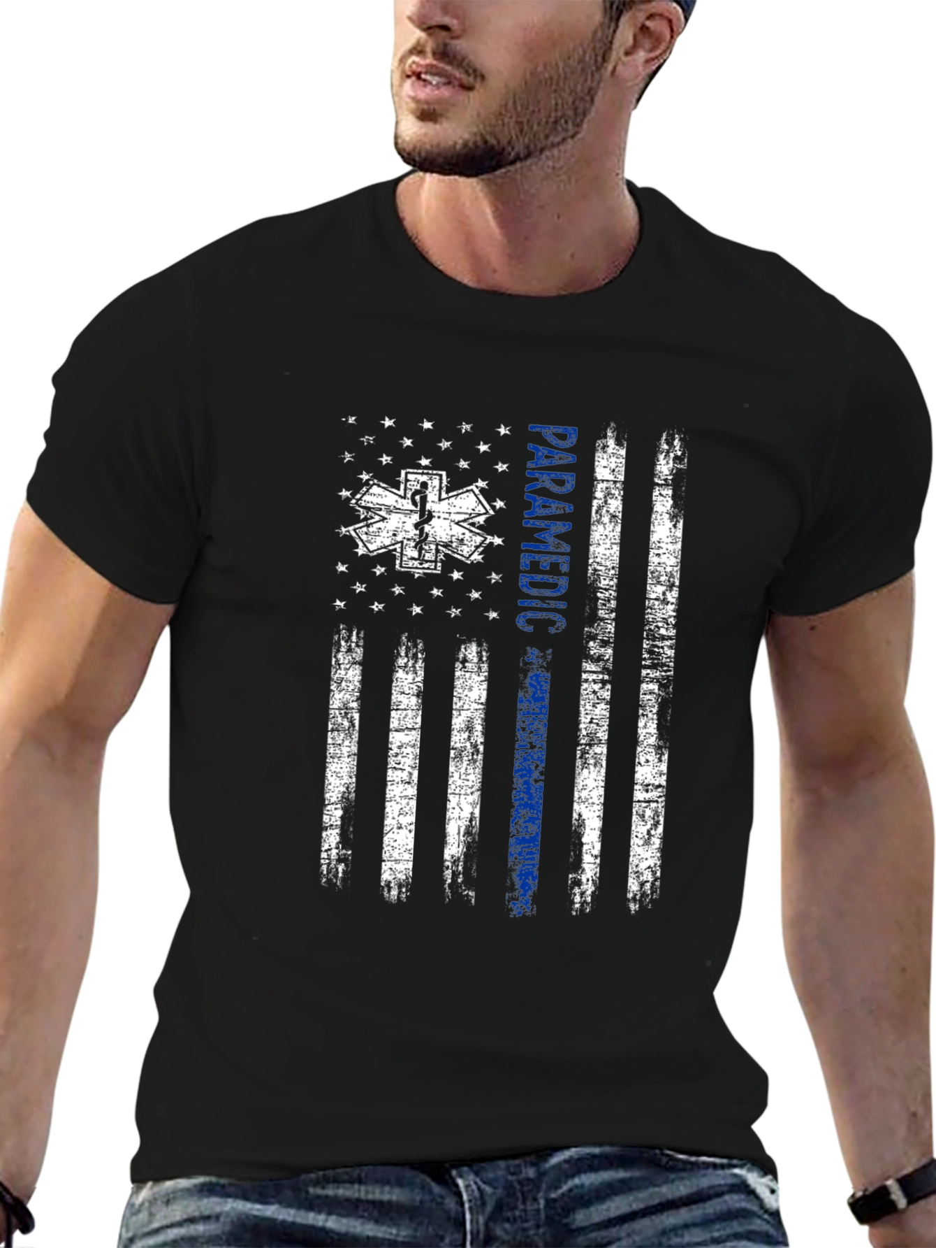 Paramedic American Flag Graphic T-Shirt