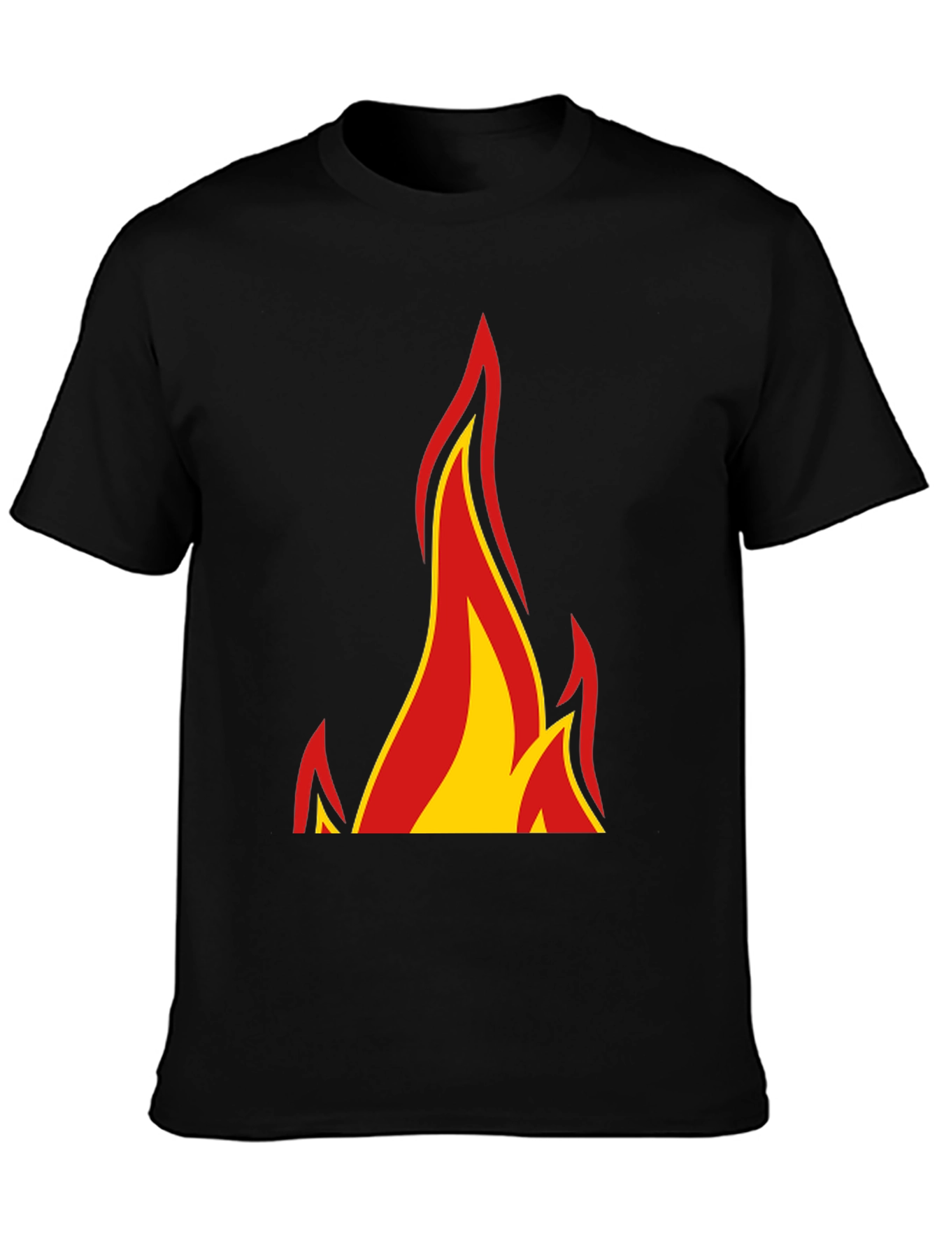 Flame Graphic Black Tee - Bold Style