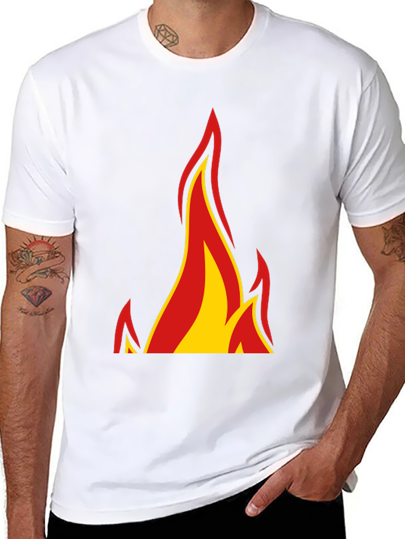Flame Graphic Black Tee - Bold Style