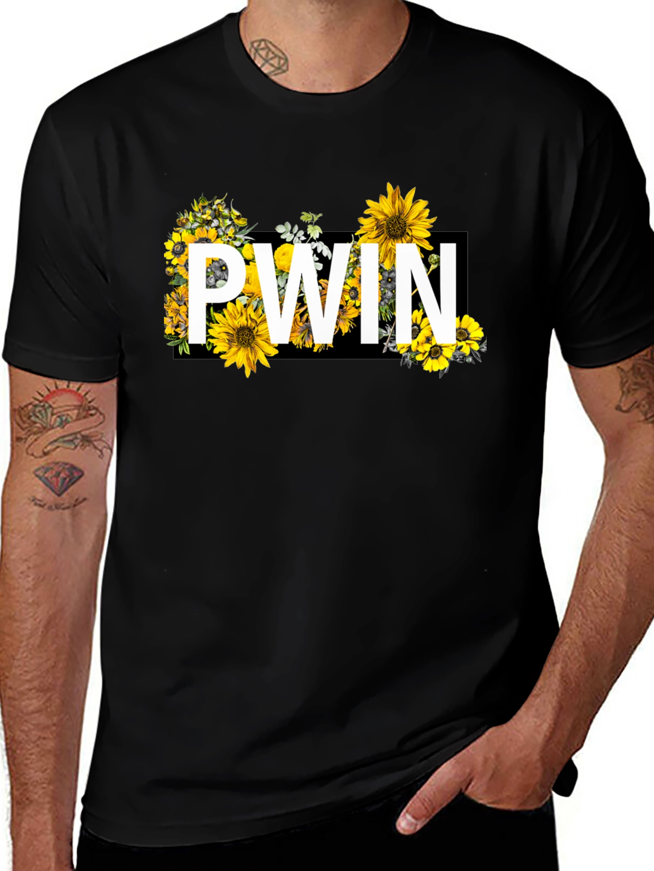 PWN Floral Graphic Black T-Shirt