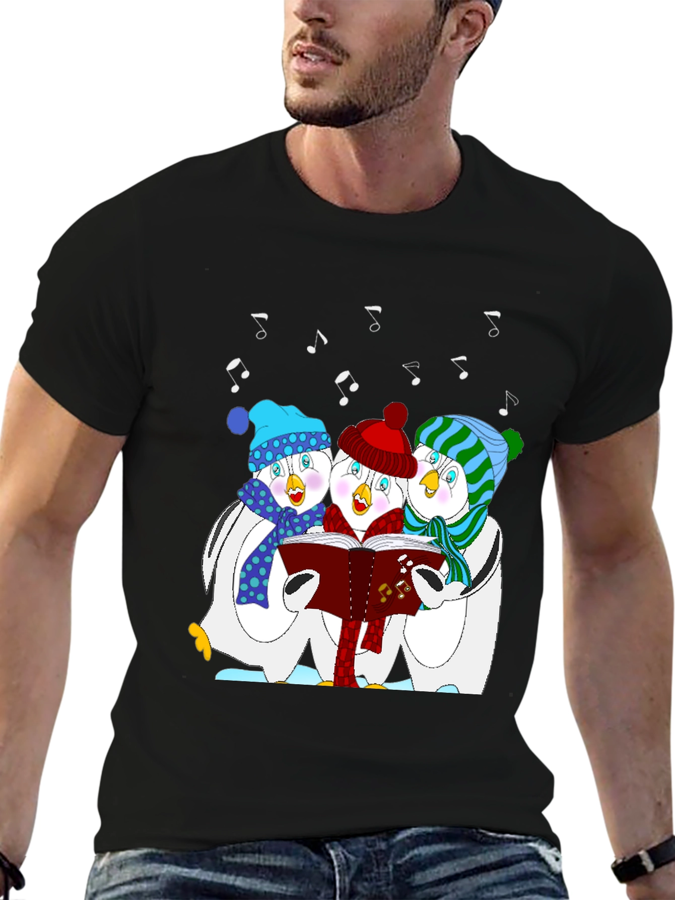 Penguin Carolers Graphic Tee - Holiday Fun!