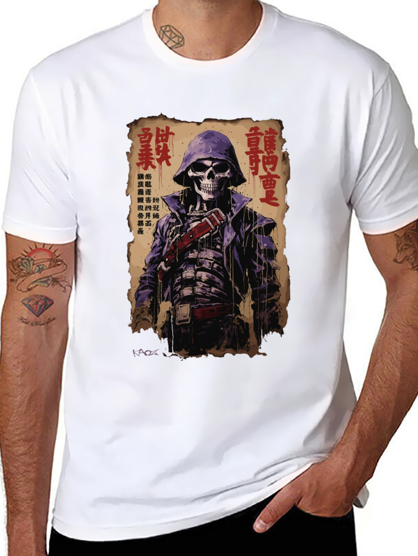 Grim Reaper Japanese Art Black T-Shirt