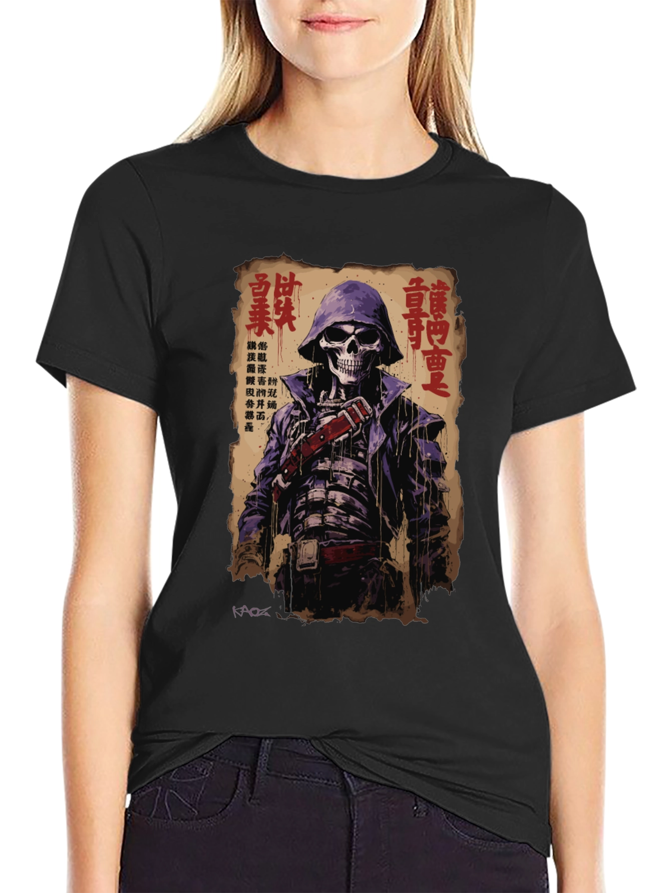 Grim Reaper Japanese Art Black T-Shirt