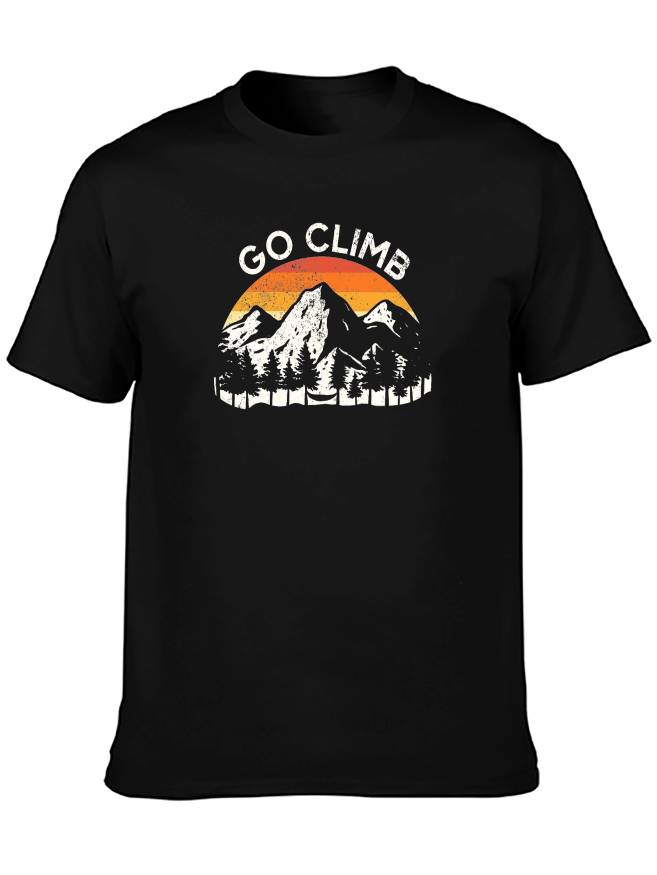 Go Climb Mountains Graphic Tee - Black Cotton T-Shirt