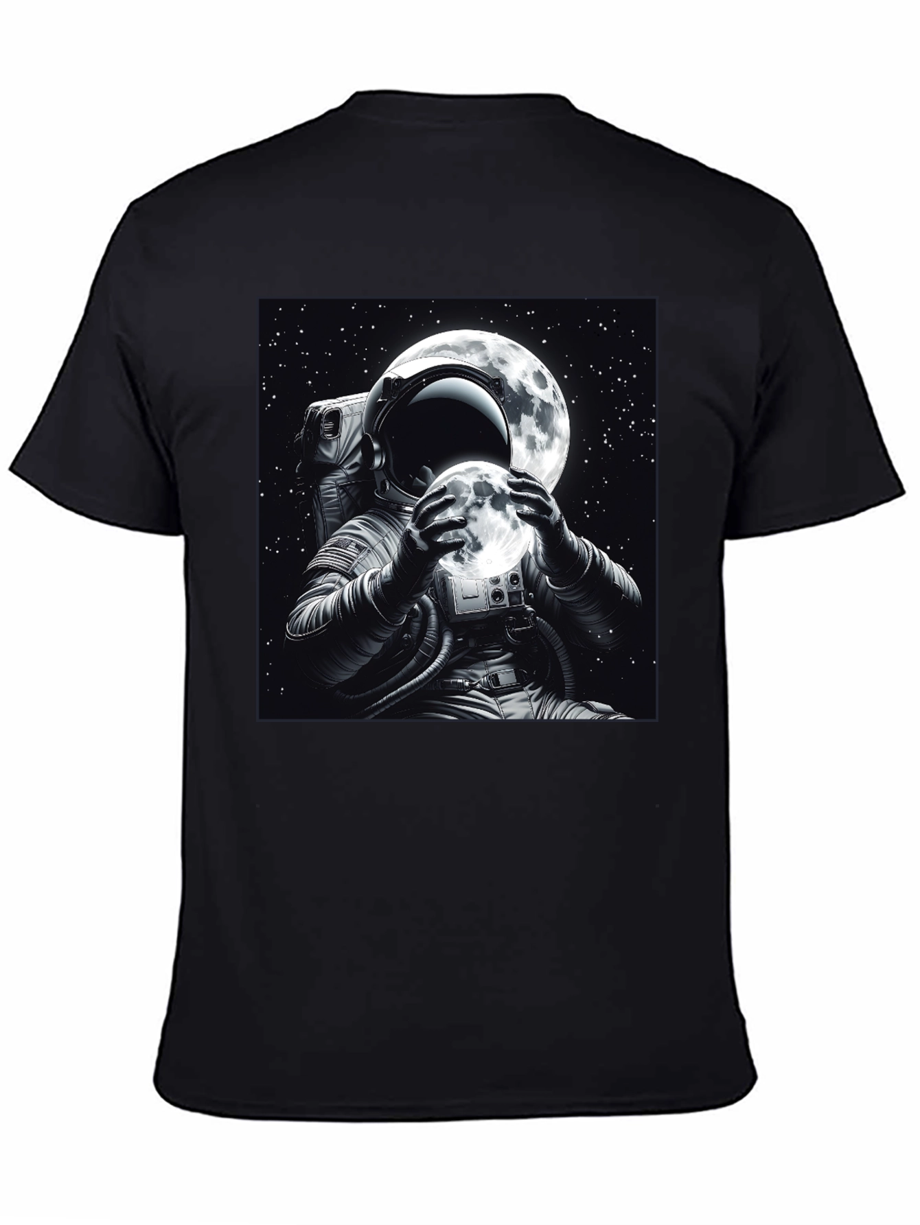 Astronaut Moon Graphic Black T-Shirt