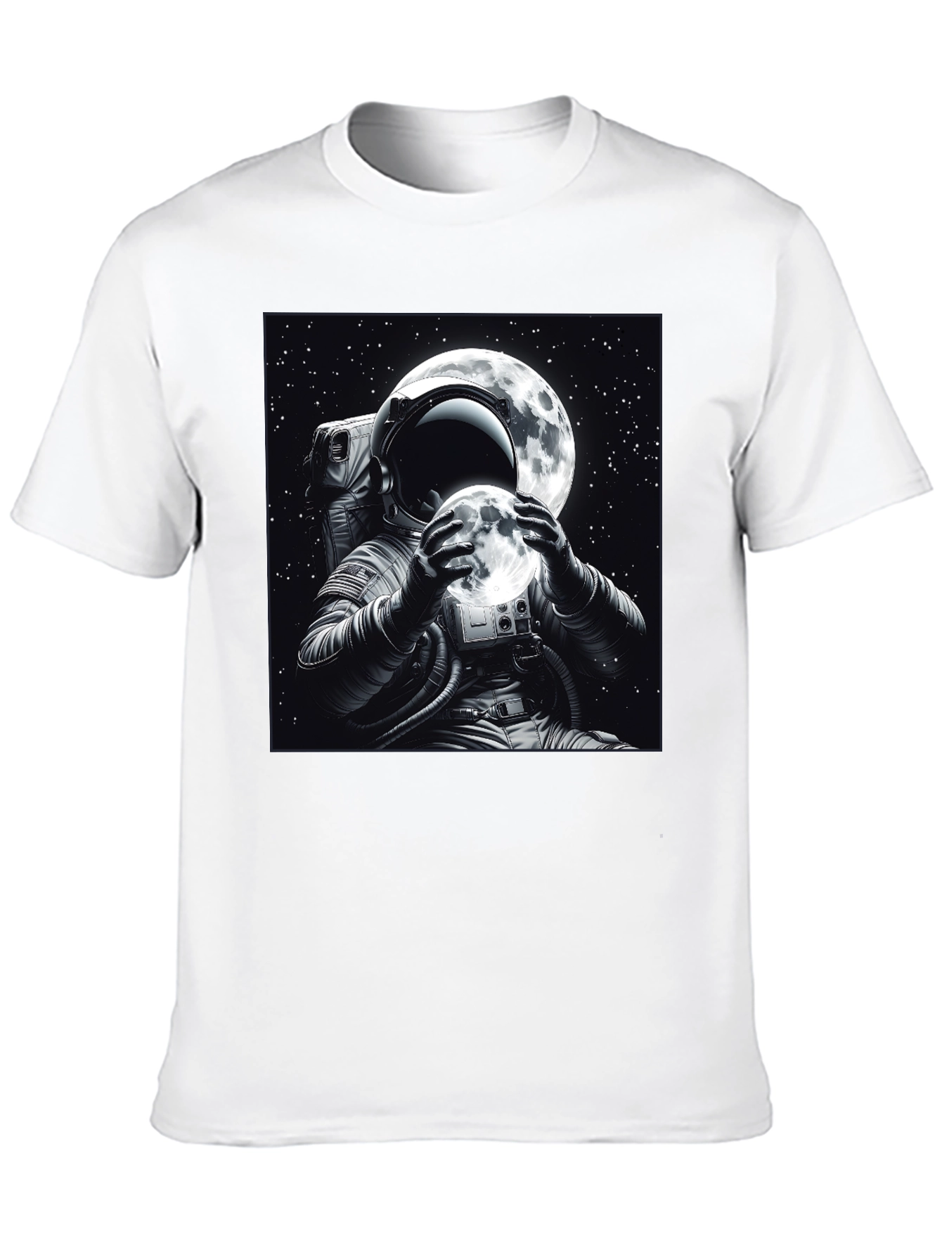 Astronaut Moon Graphic Black T-Shirt