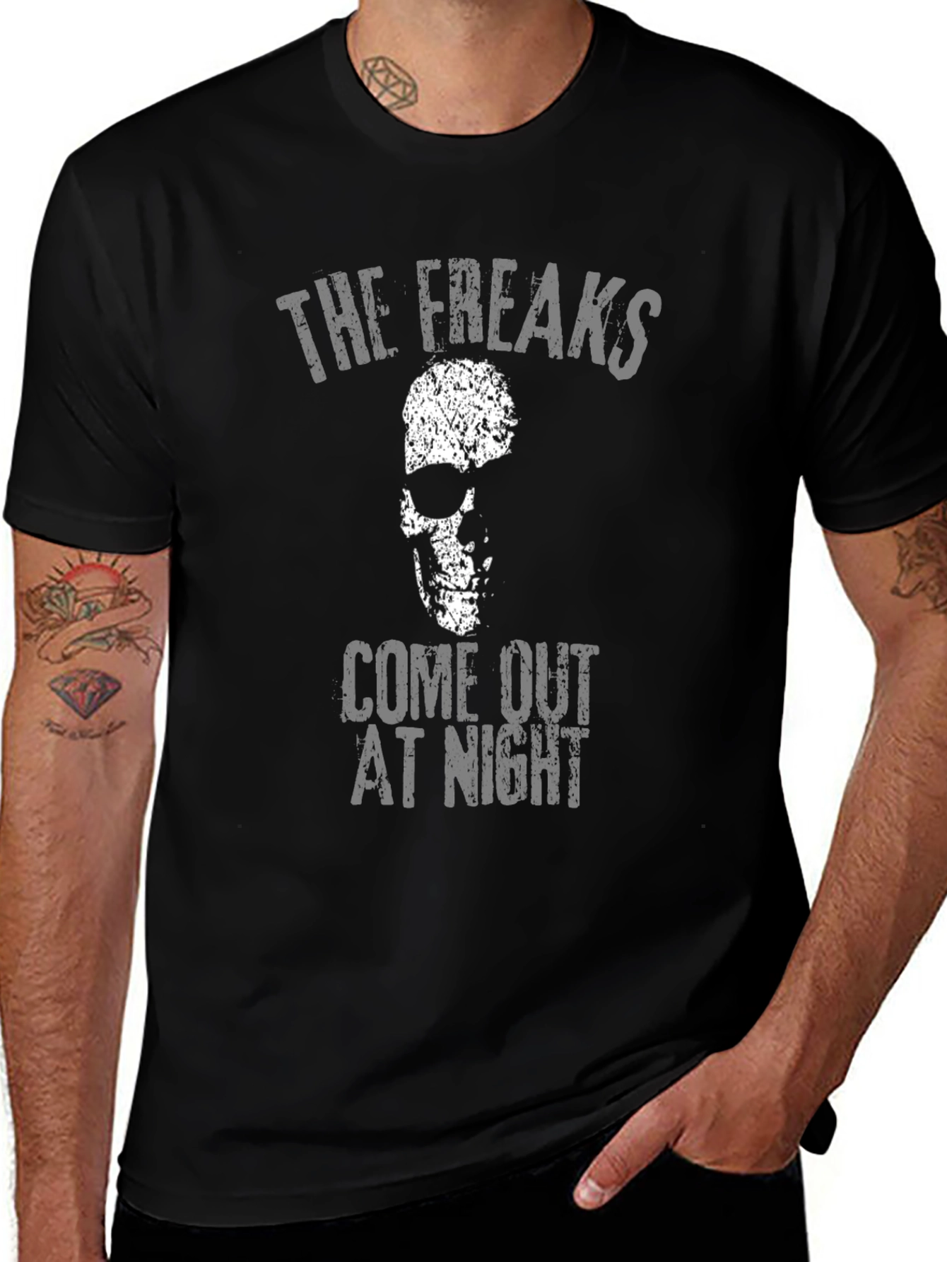 Freaks Come Out At Night Skull Graphic Tee