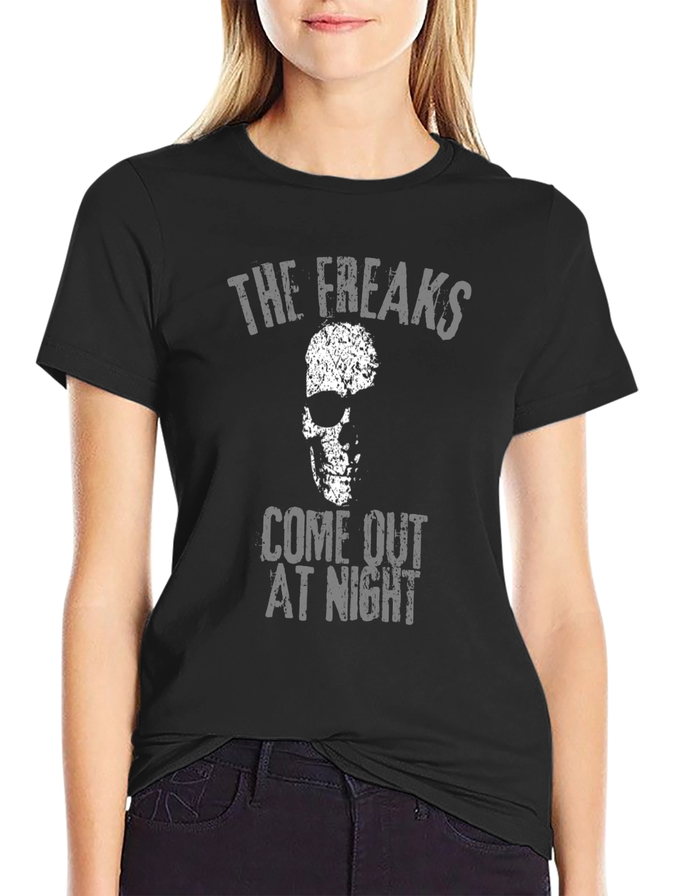 Freaks Come Out At Night Skull Graphic Tee