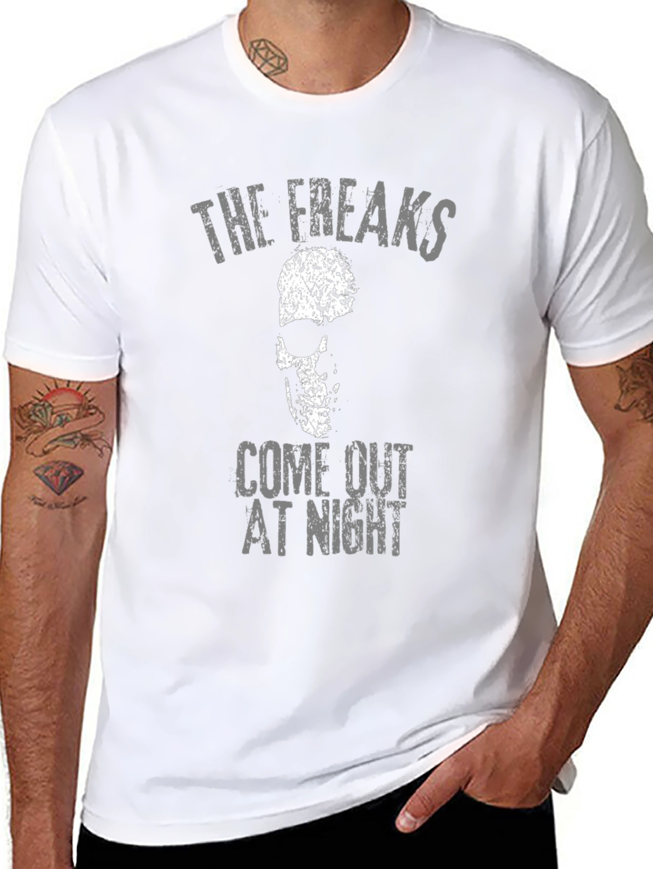 Freaks Come Out At Night Skull Graphic Tee