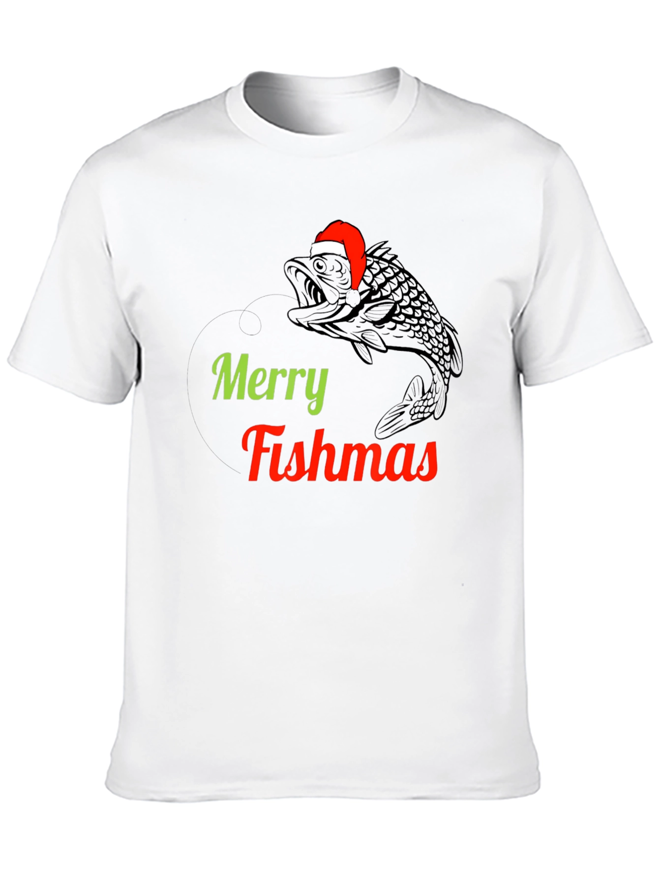 Merry Fishmas T-Shirt - Black Festive Tee