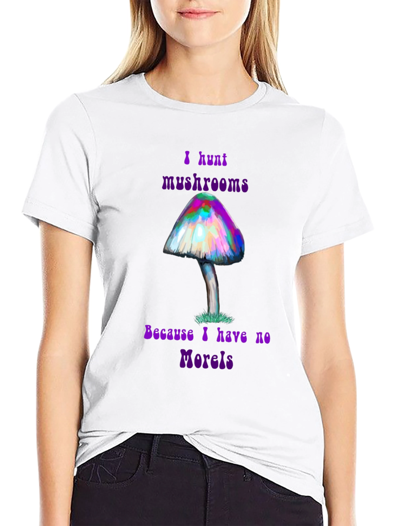 I Hunt Mushrooms Funny Graphic T-Shirt