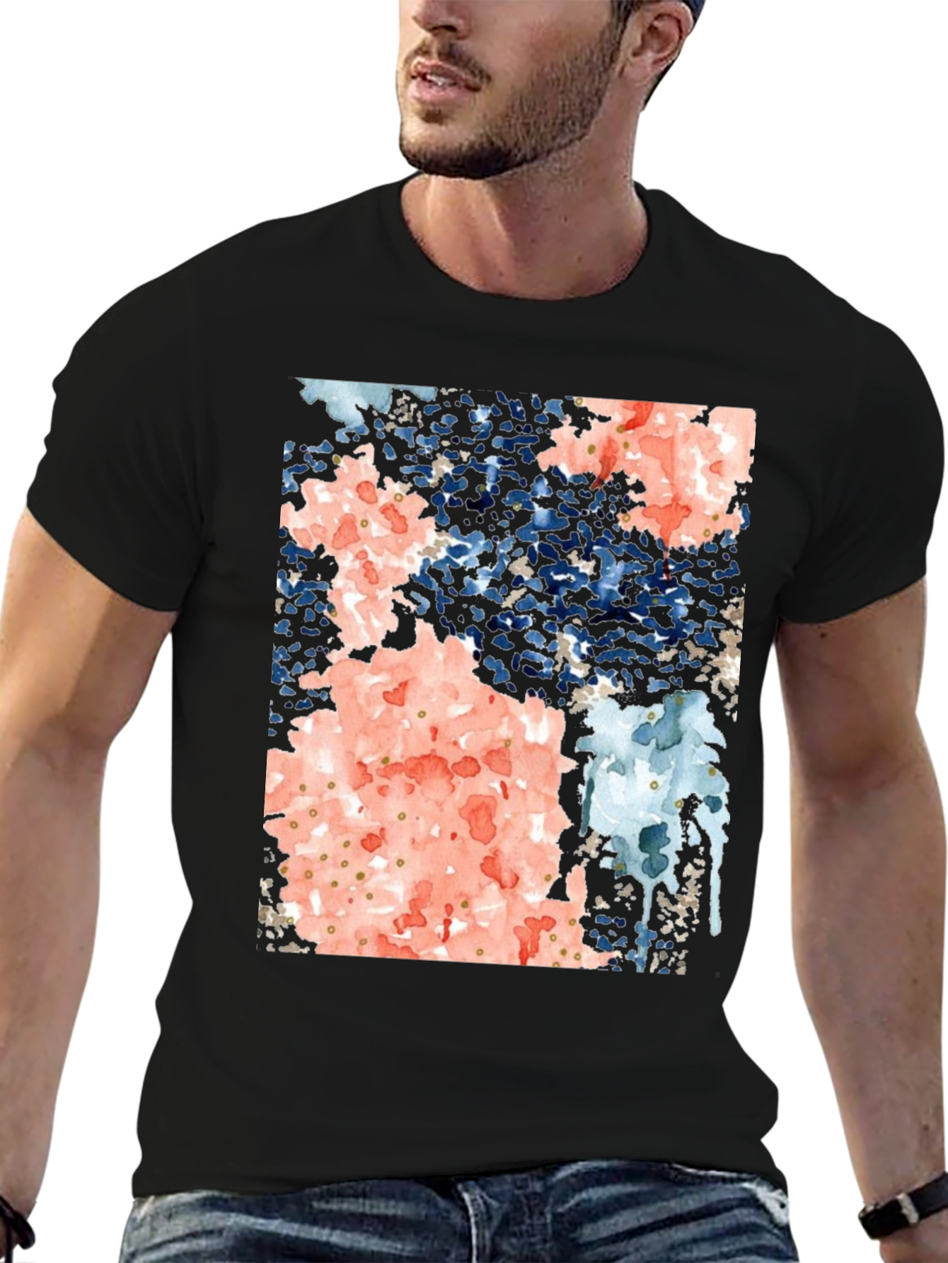 Abstract Art Black Tee Shirt