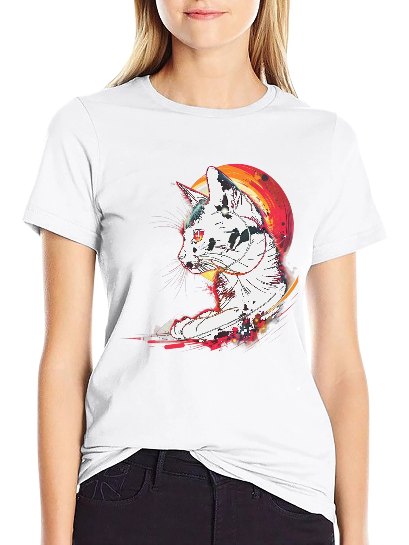 Cat Silhouette T-Shirt - Unique Graphic Tee