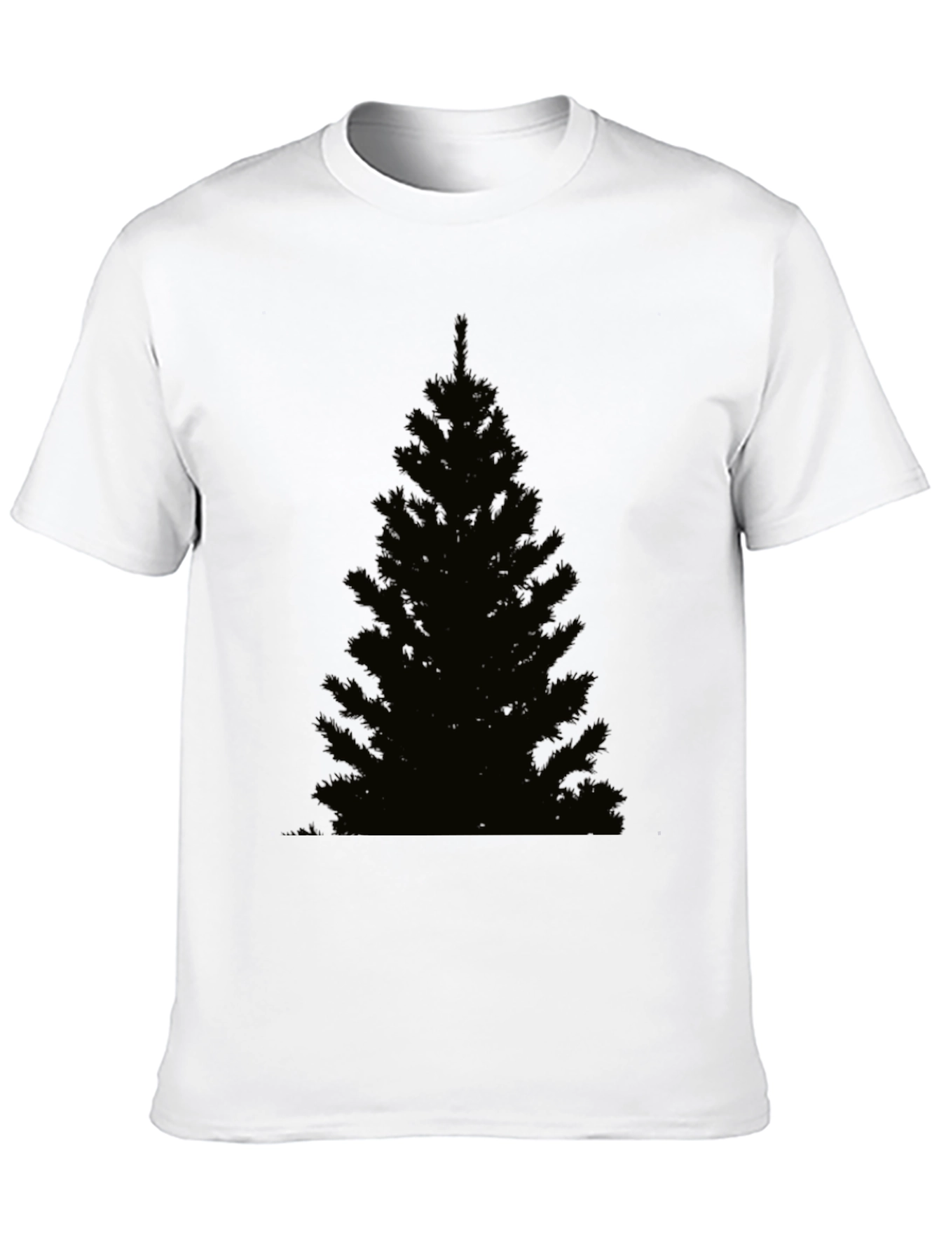 Mens Black Christmas Tree Graphic T-Shirt